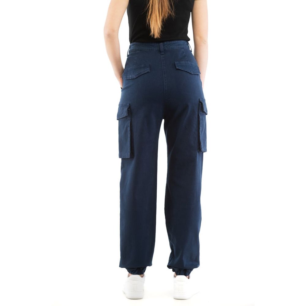 Moschino Blue Cotton Cargo Women's Pants