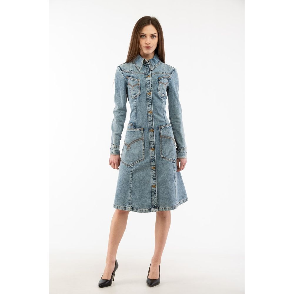Moschino Blue Cotton Casual Women's Dress