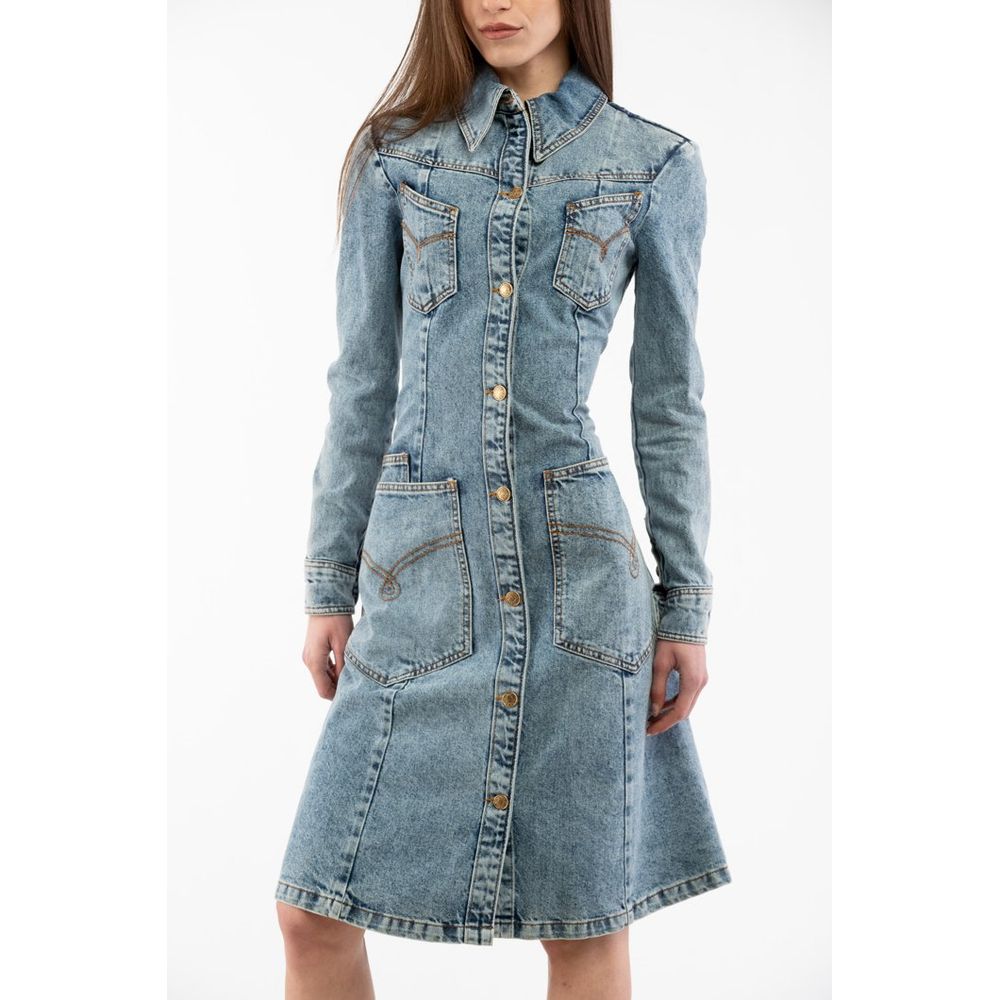 Moschino Blue Cotton Casual Women's Dress