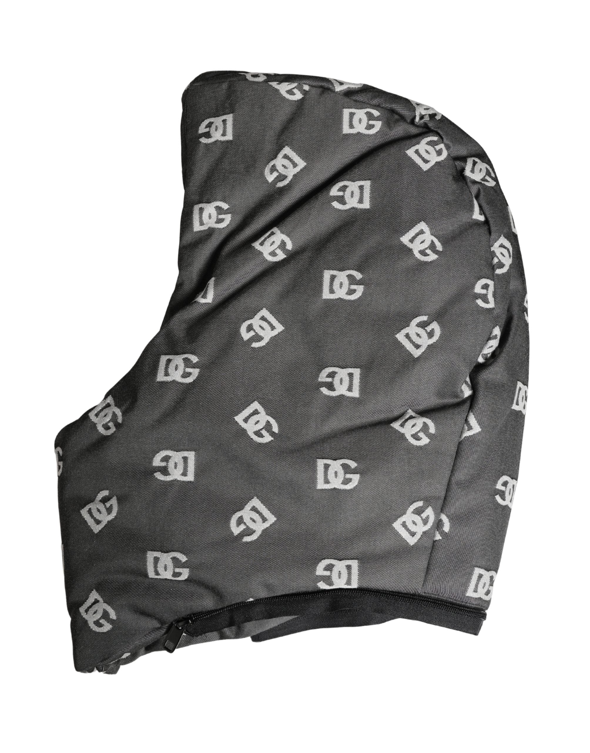 Dolce & Gabbana Black Logo Print Whole Head Wrap Capello Men's Hat