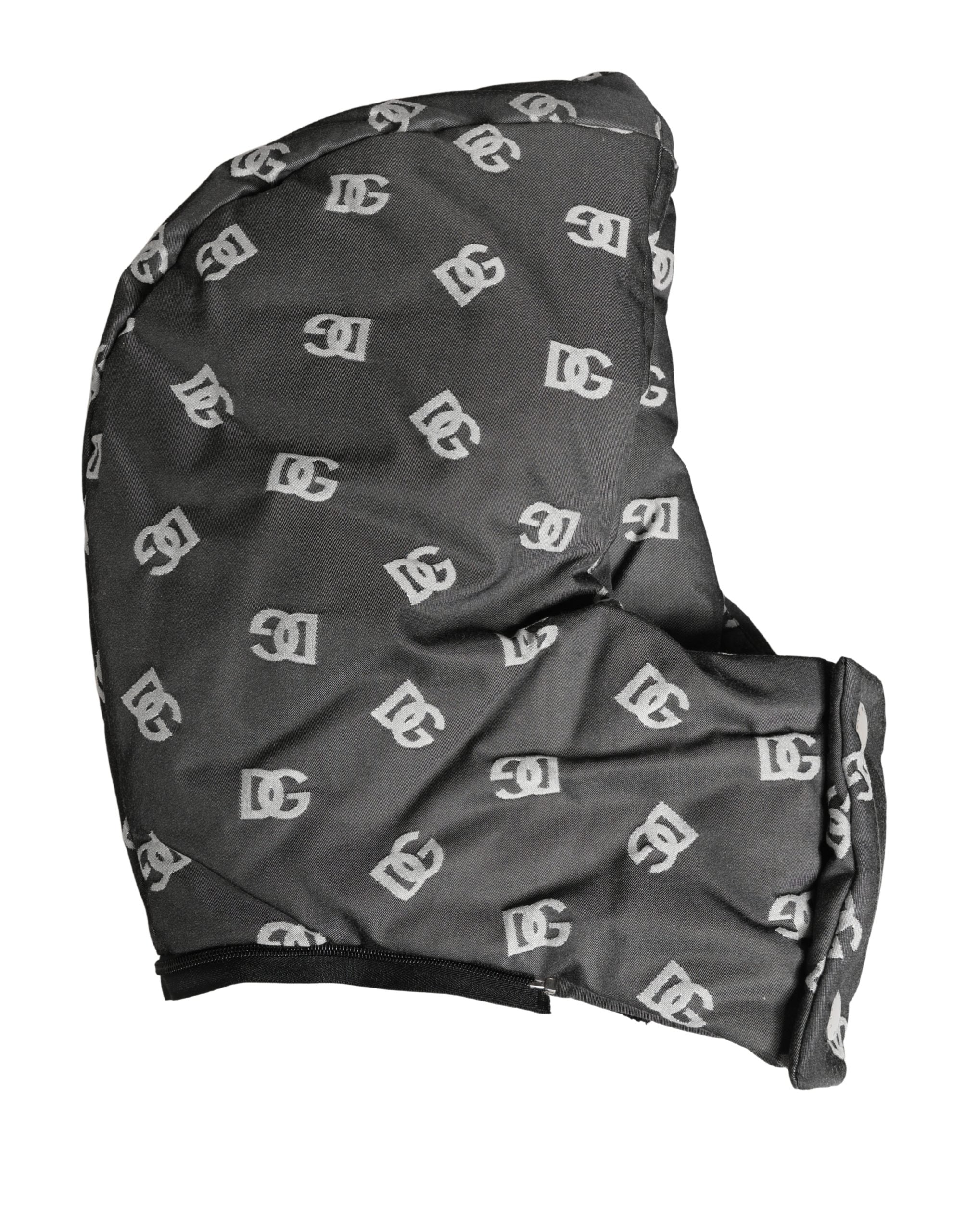 Dolce & Gabbana Black Logo Print Whole Head Wrap Capello Men's Hat