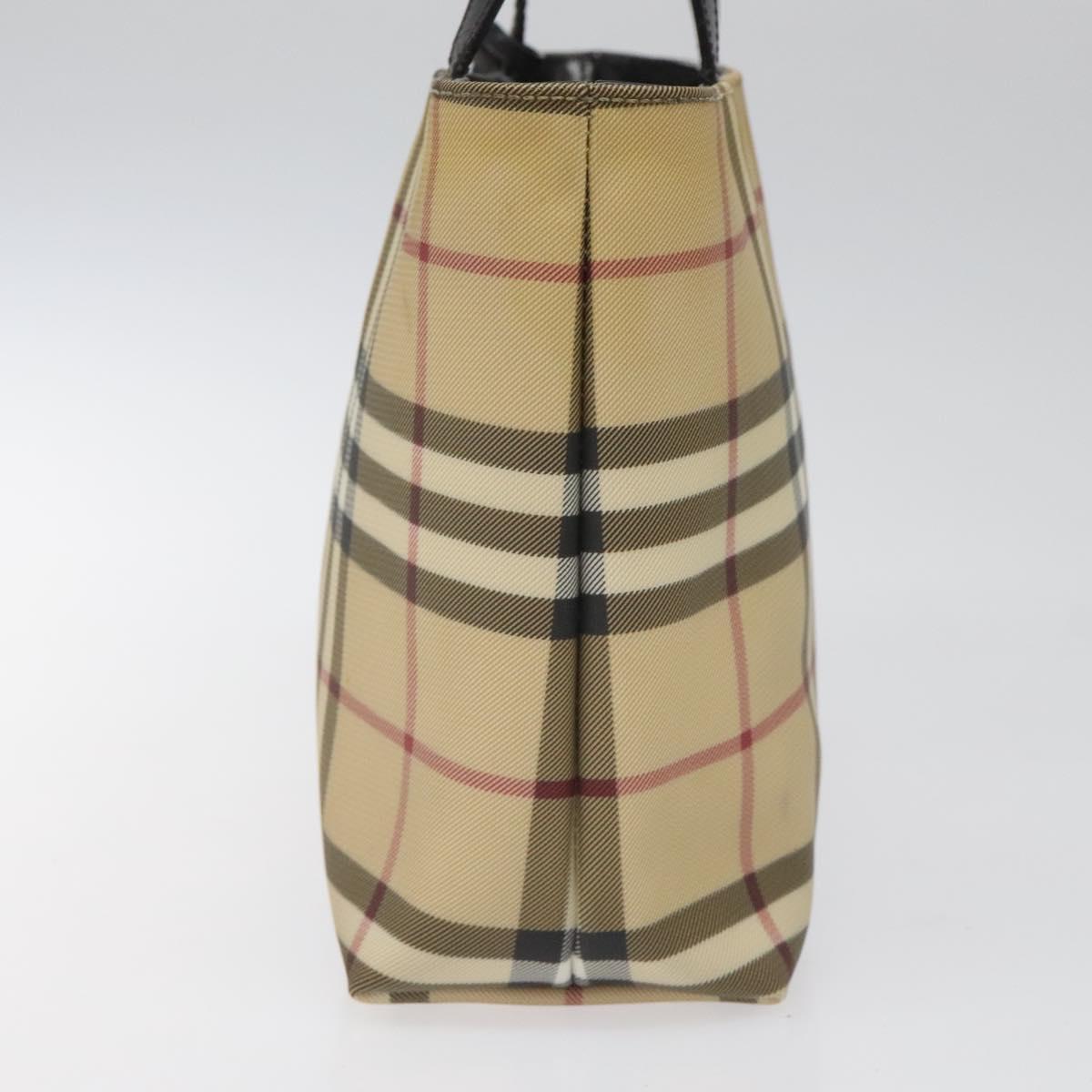 Burberry Nova Check Beige Canvas Handbag (Pre-Owned)