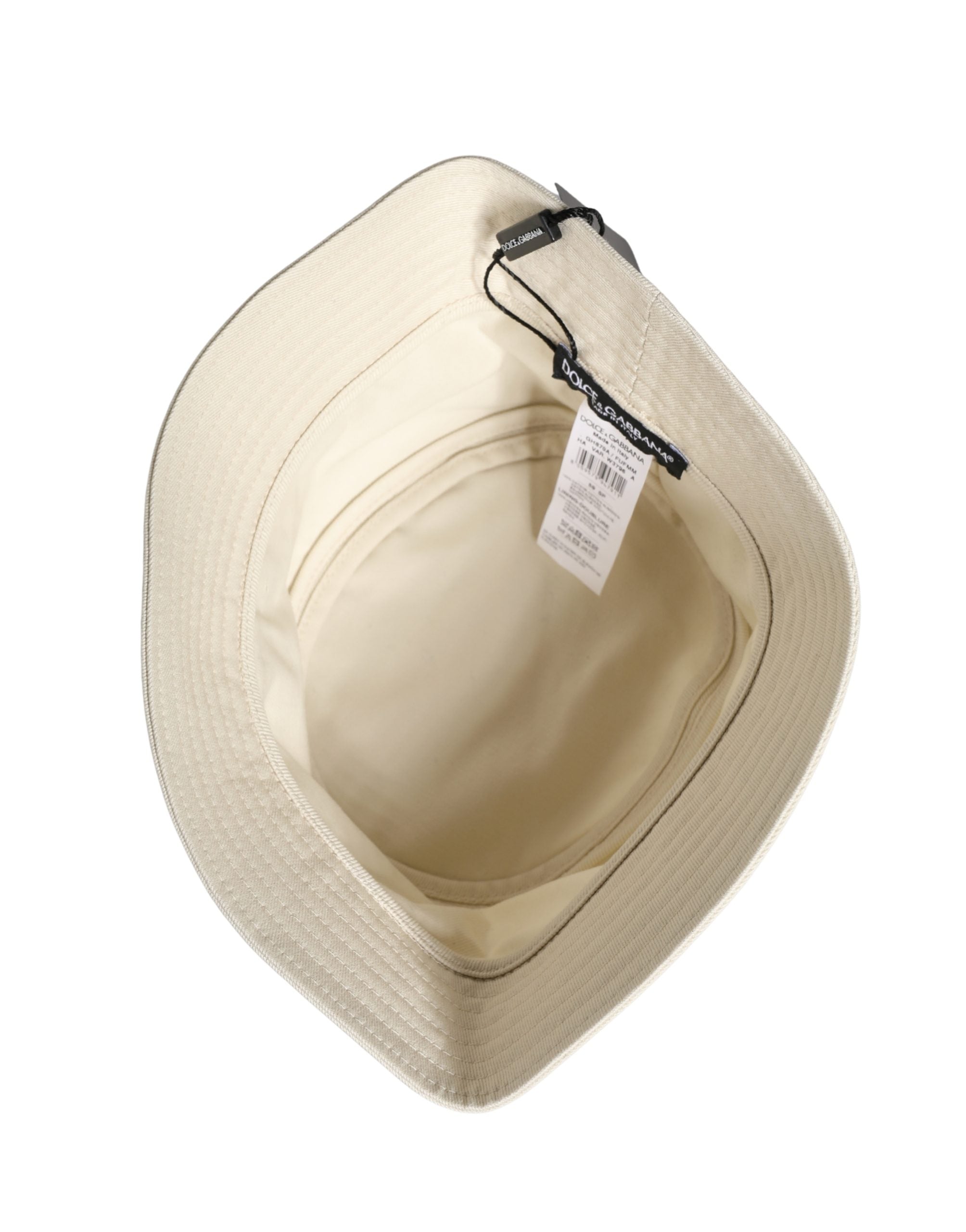 Dolce & Gabbana Men White Cotton Bucket Fisherman Capello Men's Hat