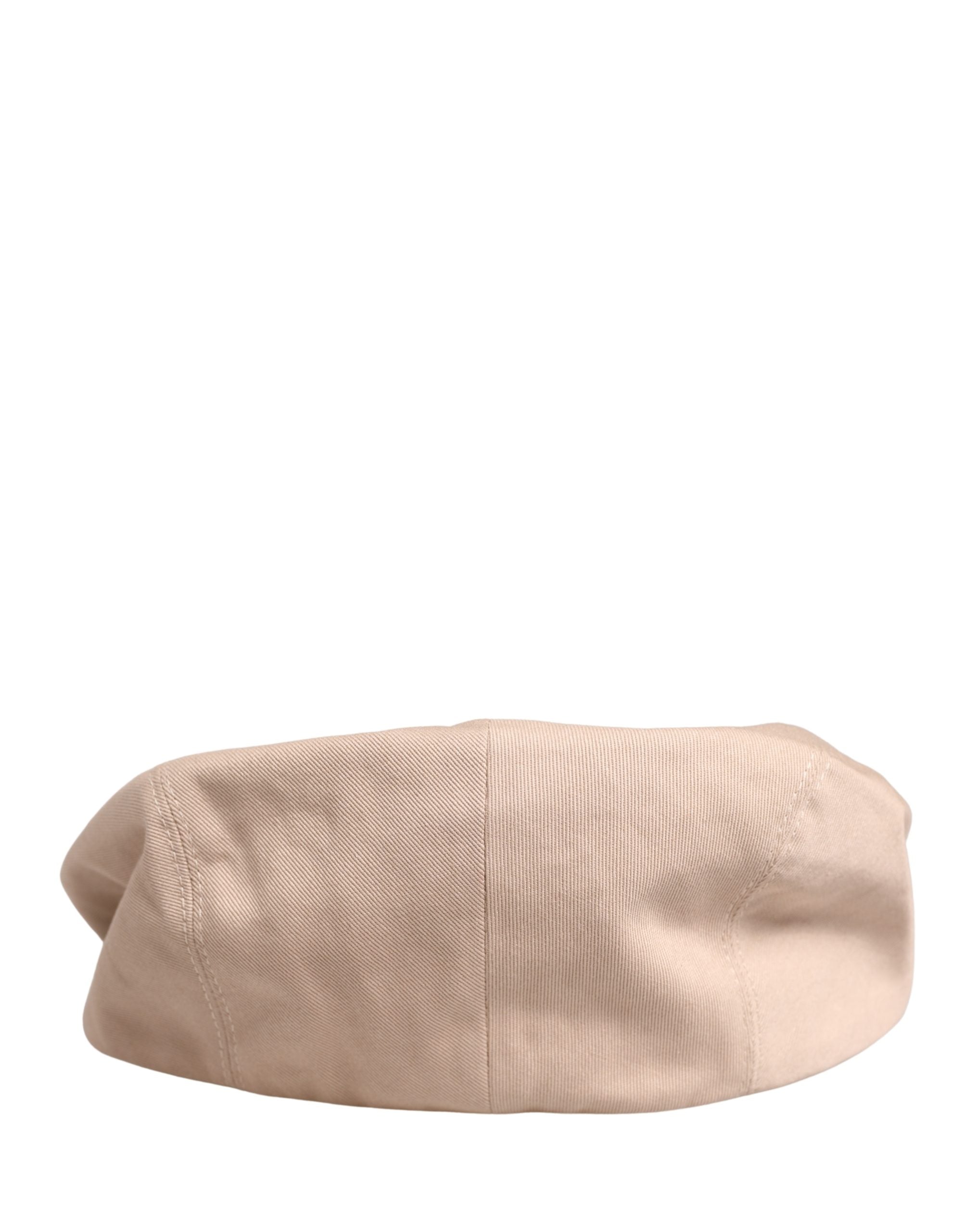 Dolce & Gabbana Men Beige Cotton Newsboy Cloth Capello Men's Hat