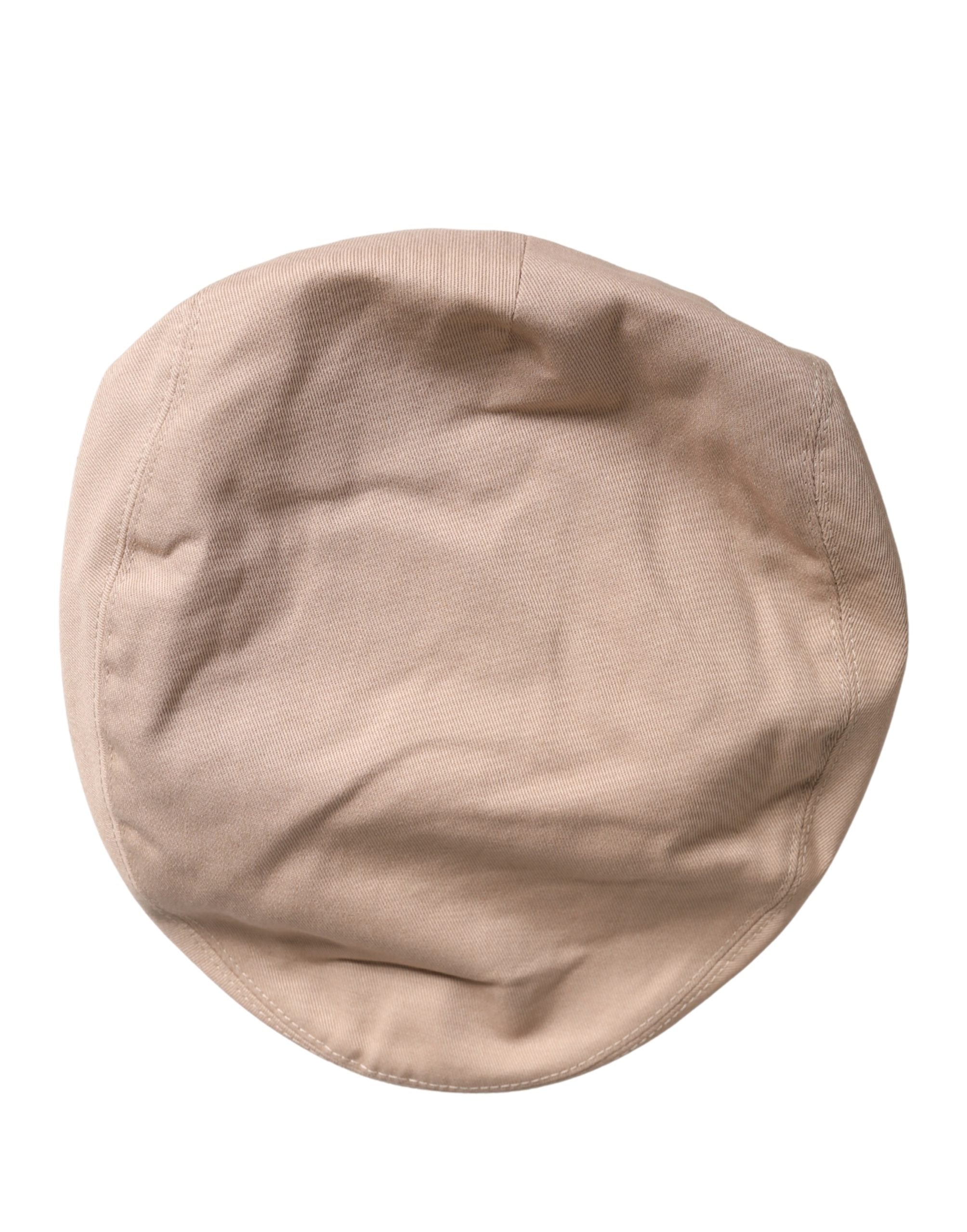 Dolce & Gabbana Men Beige Cotton Newsboy Cloth Capello Men's Hat