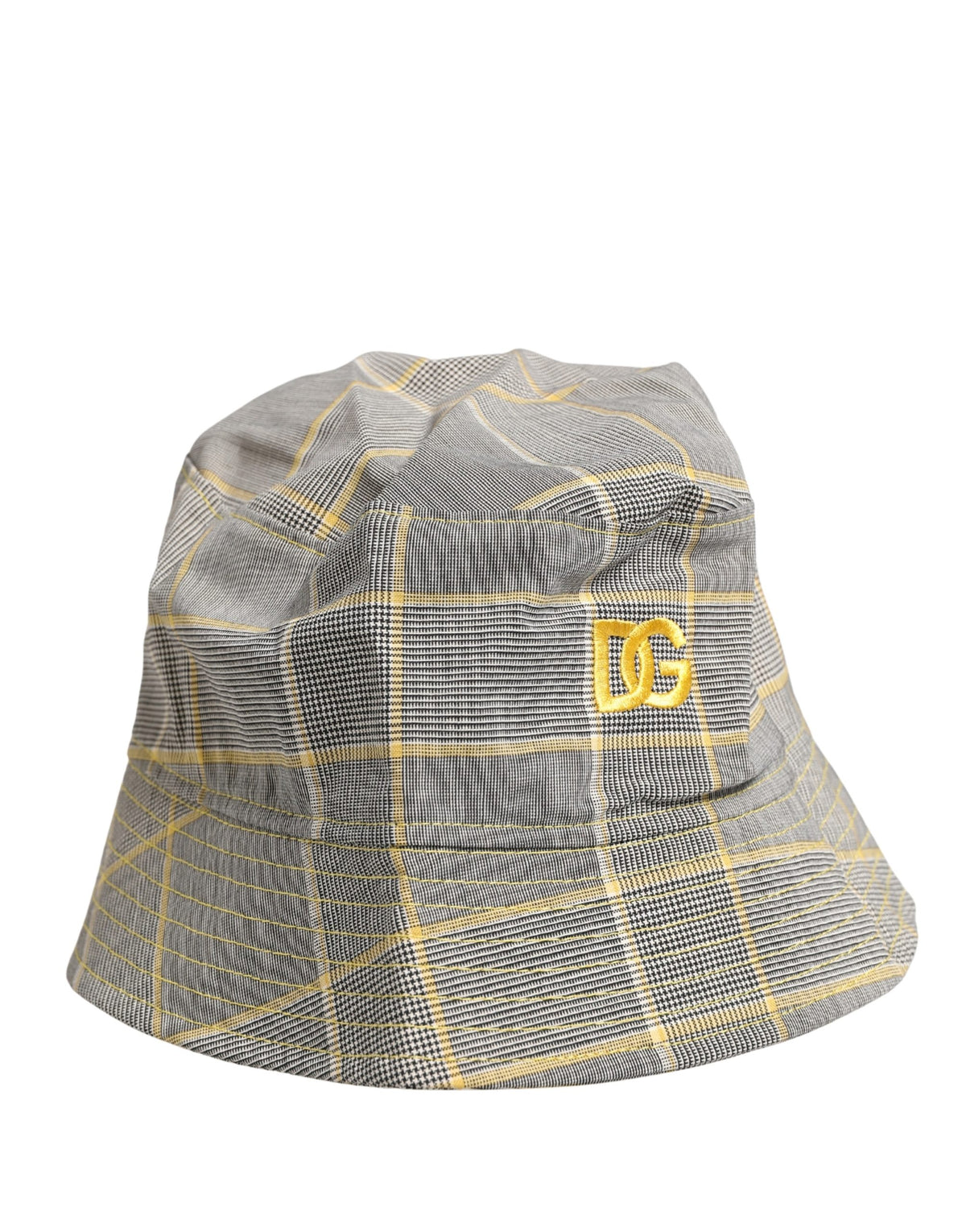 Dolce & Gabbana Men Gray Checkered Bucket Fisherman Capello Men's Hat
