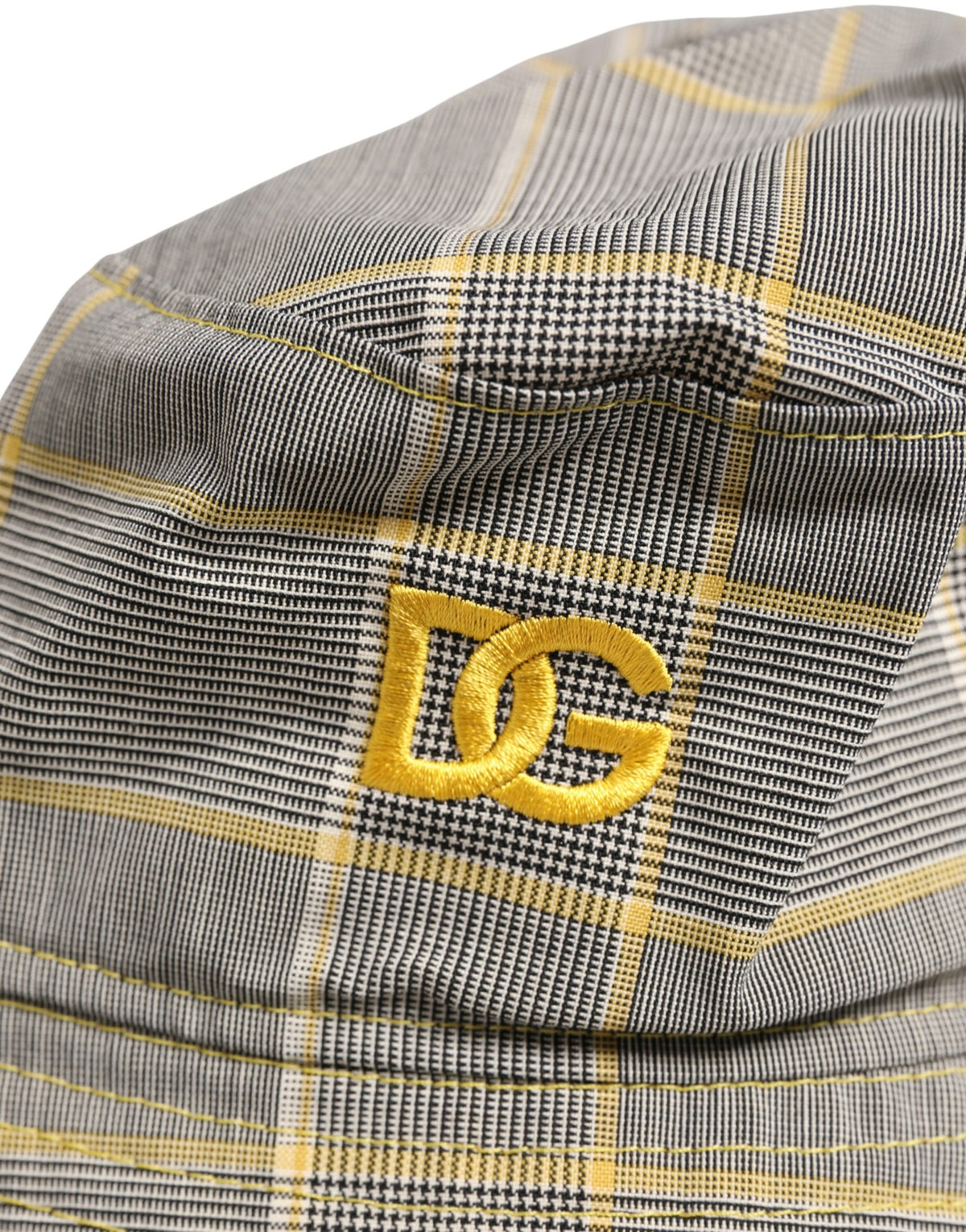 Dolce & Gabbana Men Gray Checkered Bucket Fisherman Capello Men's Hat