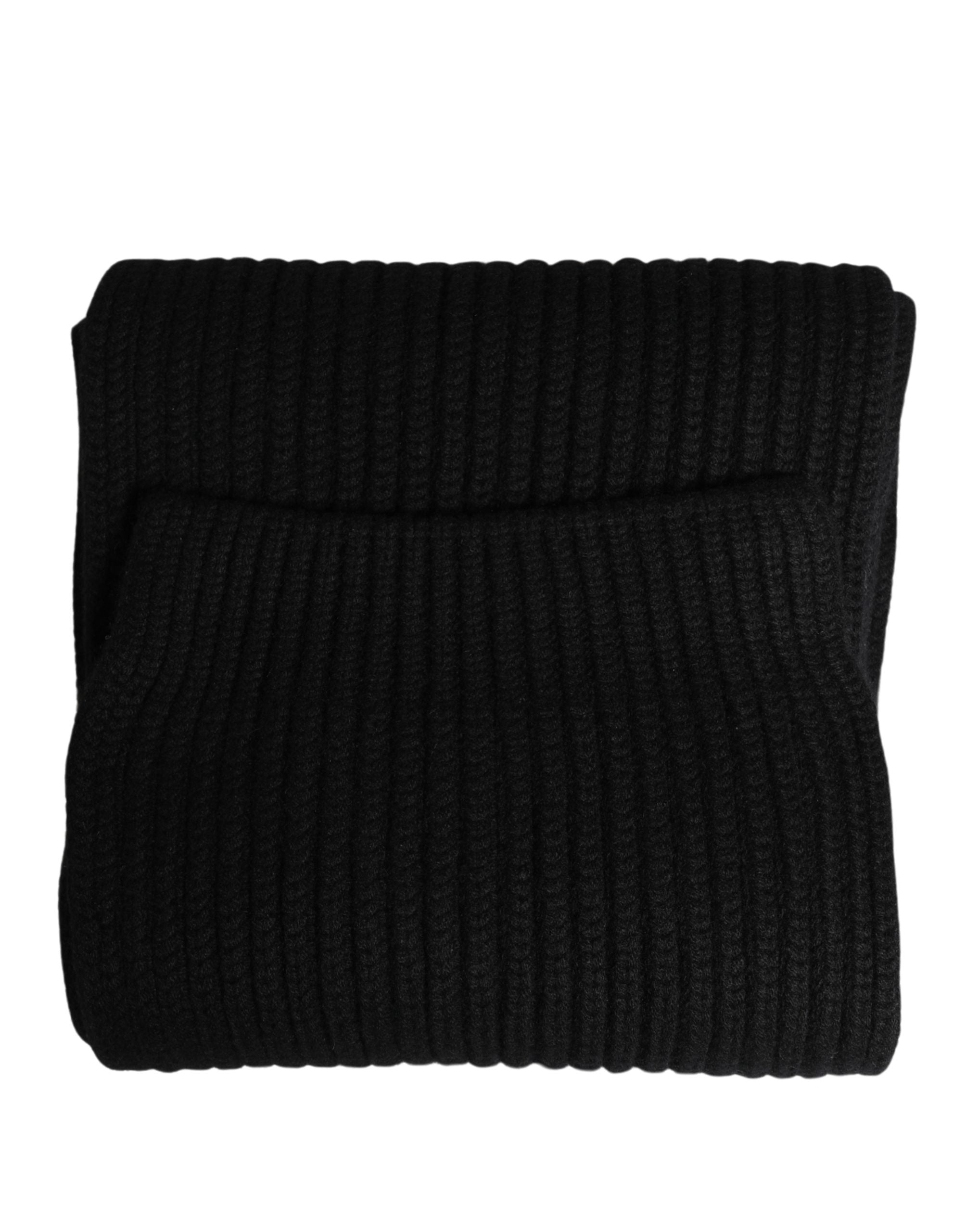 Dolce & Gabbana Black Cashmere Knitted Men Neck Warmer One Size Men's Scarf