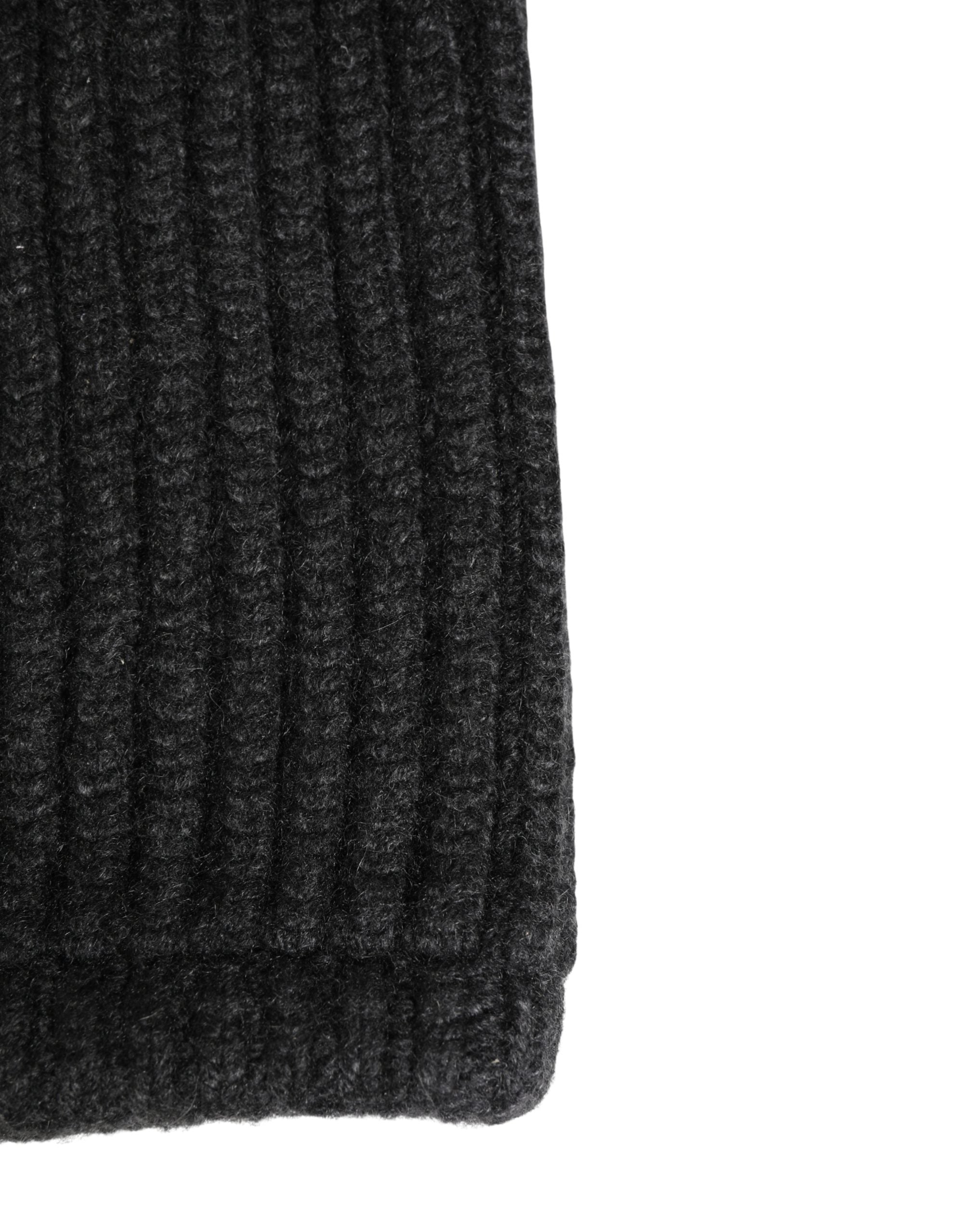 Dolce & Gabbana Black Cashmere Knitted Men Winter Neck Warmer Men's Hat