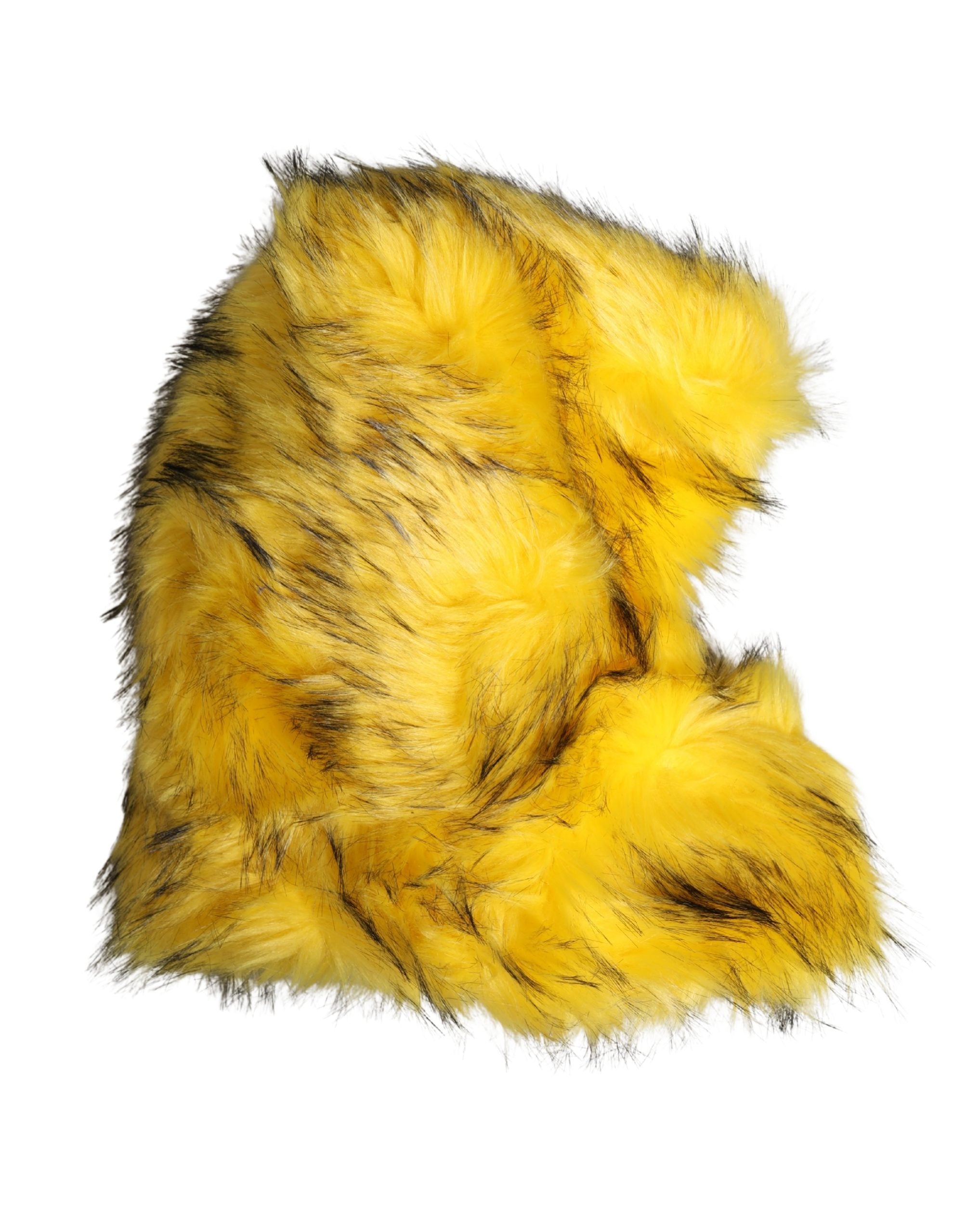 Dolce & Gabbana Yellow Modacrylic Fur Women Bucket Capello Women's Hat