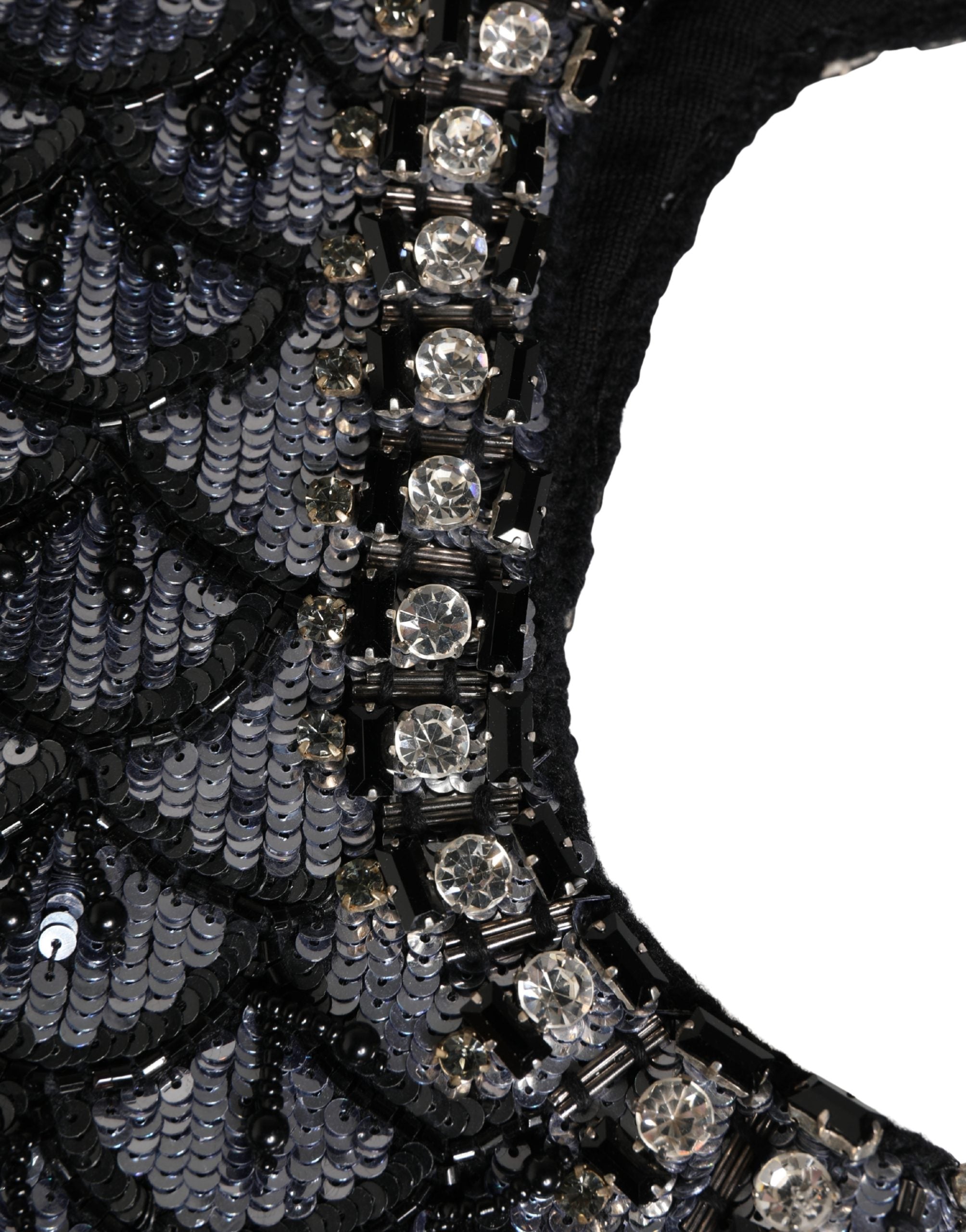 Dolce & Gabbana Black Wool Crystal Embellished Balaclava Women's Hat