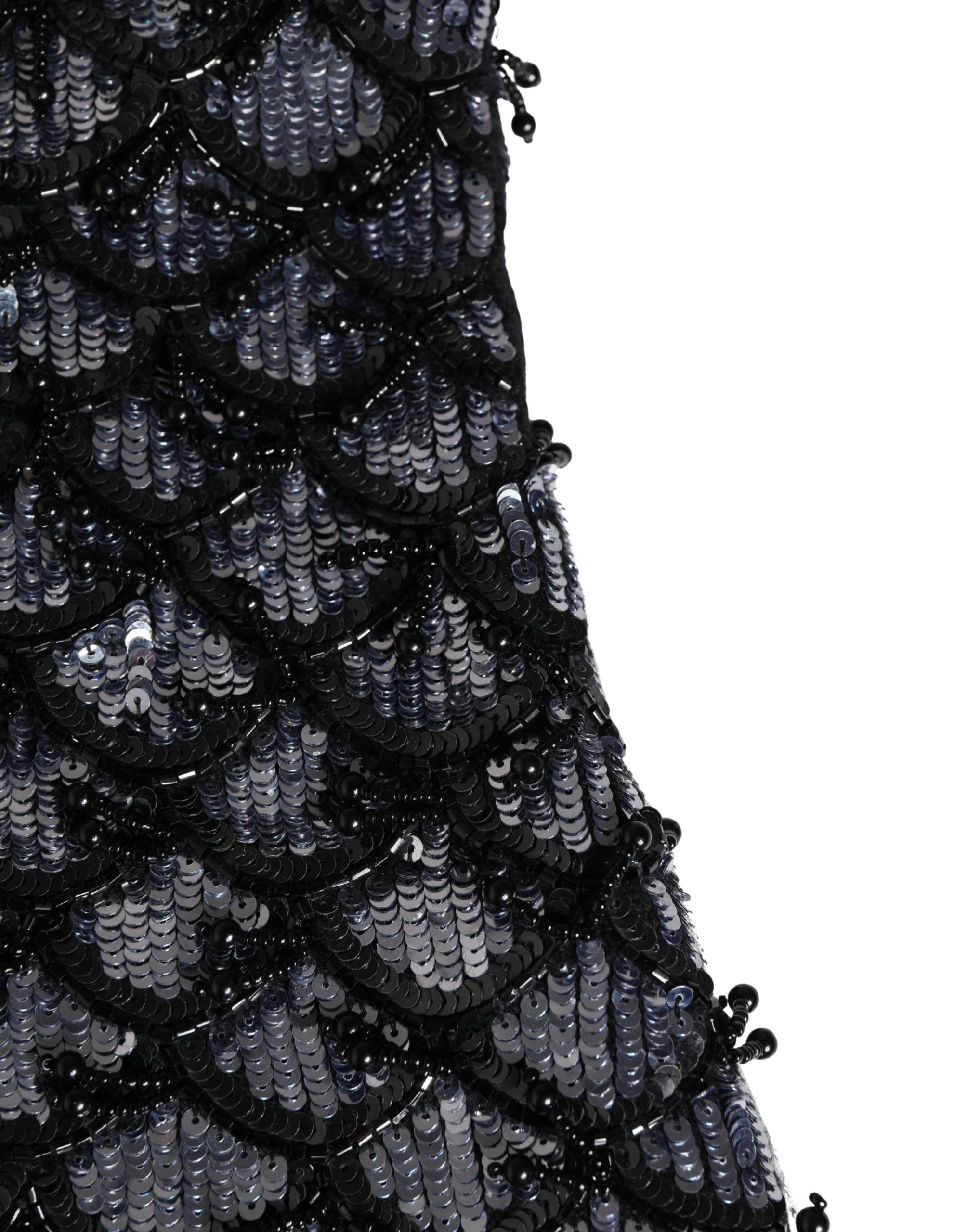 Dolce & Gabbana Black Wool Crystal Embellished Balaclava Women's Hat