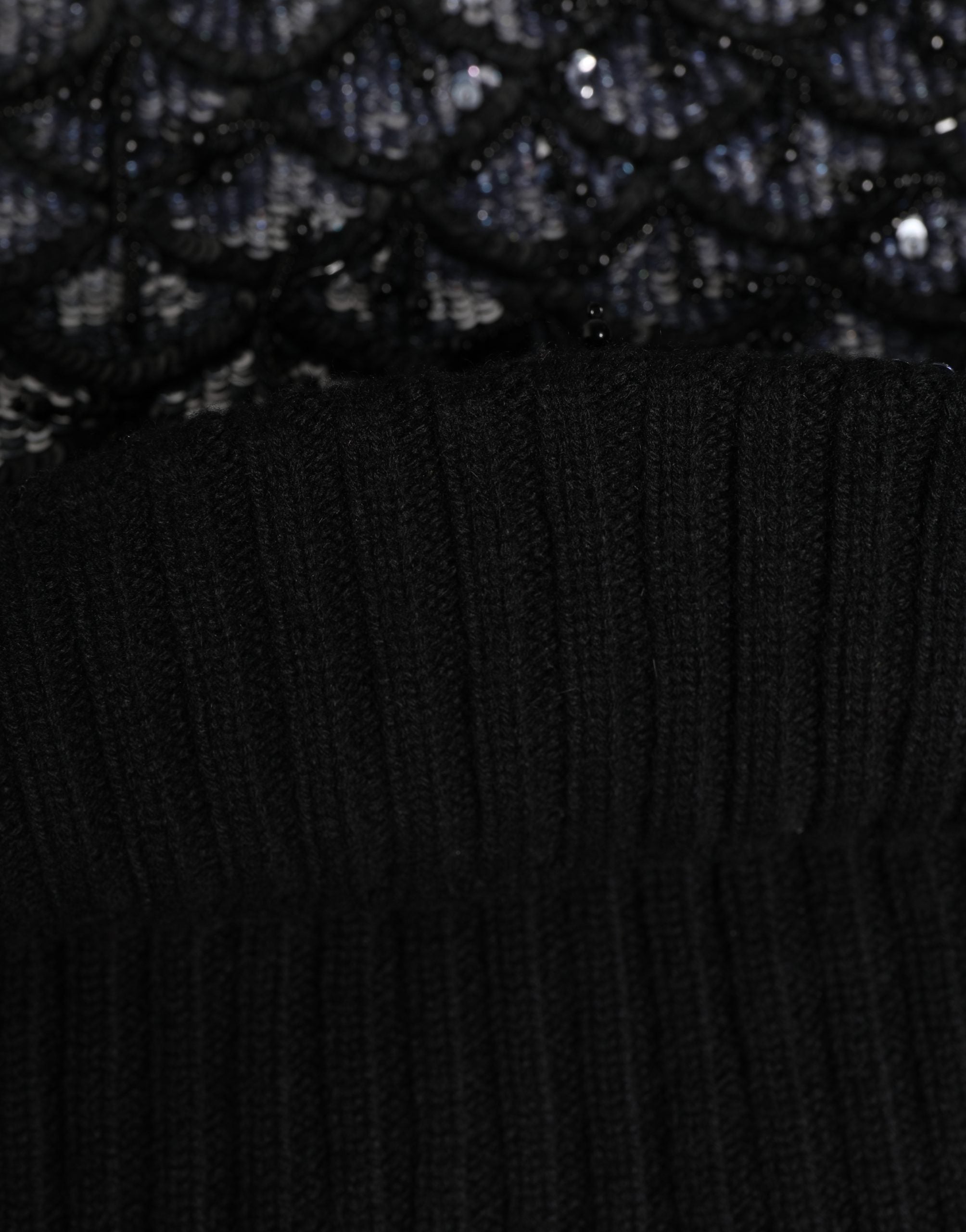 Dolce & Gabbana Black Wool Crystal Embellished Balaclava Women's Hat
