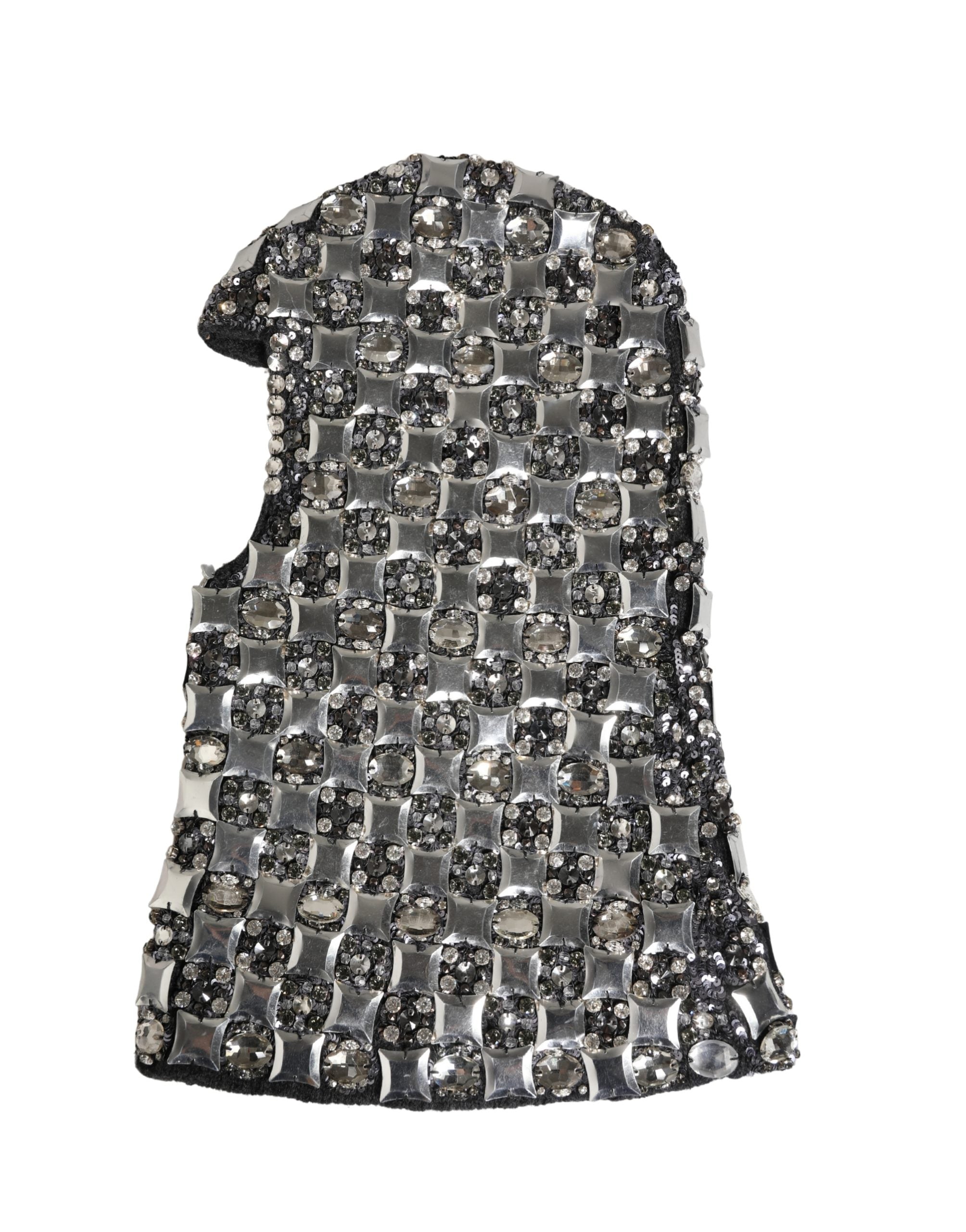 Dolce & Gabbana Black Wool Crystal Embellished Balaclava Women's Hat (Pre-Owned)