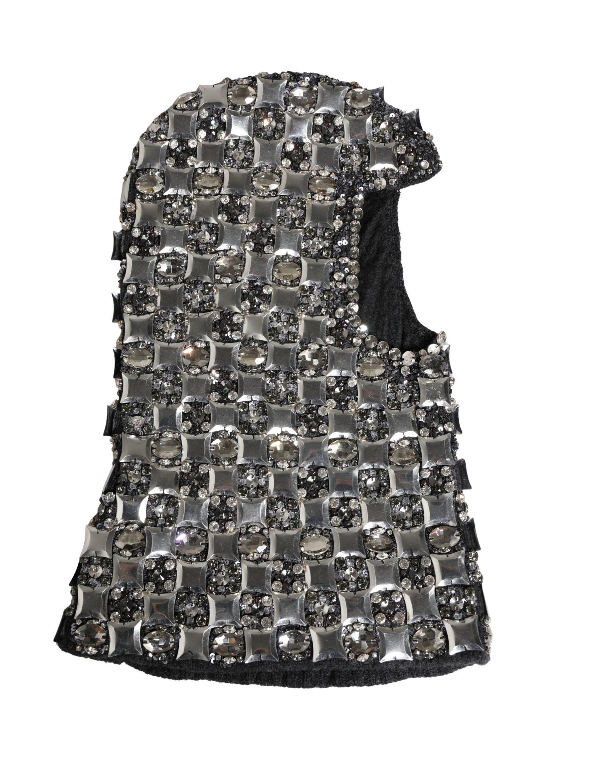 Dolce & Gabbana Black Wool Crystal Embellished Balaclava Women's Hat (Pre-Owned)