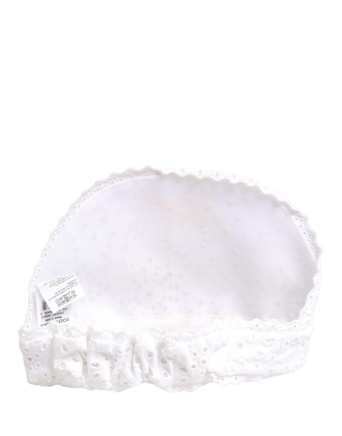 Dolce & Gabbana White Cotton Embroidered DG Crystal Headwear Women's Hat