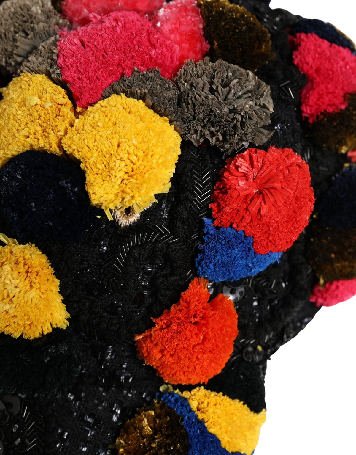 Dolce & Gabbana Multicolor Pom Poms Sequin Embellishment Women's Hat
