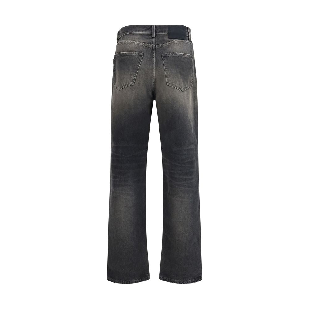 Haikure Black Cotton Relaxed Fit Men's Jeans