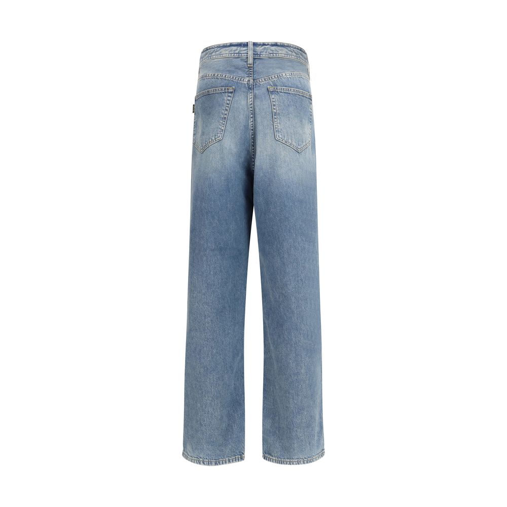 Haikure Blue Cotton Relaxed Fit Men's Jeans