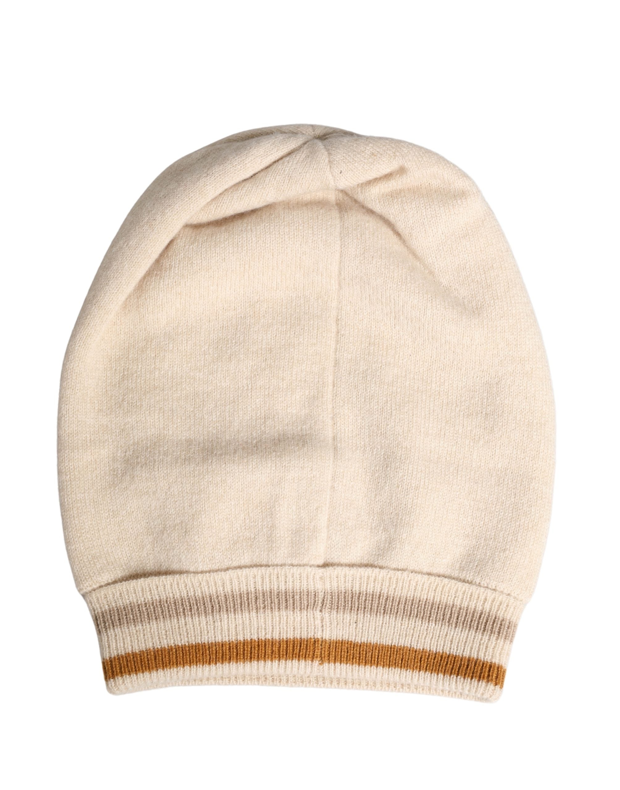 Dolce & Gabbana Beige Cashmere Knitted Women Winter Beanie Women's Hat