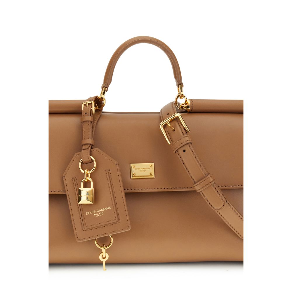 Dolce & Gabbana Beige Calf Leather Bos Taurus Shoulder Women's Bag
