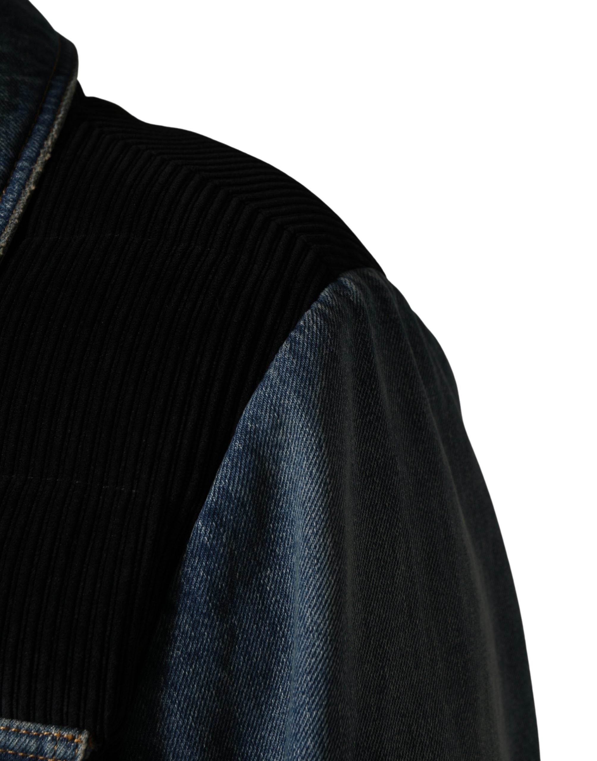 Dolce & Gabbana Black Blue Cotton Denim Blouson Men Men's Jacket