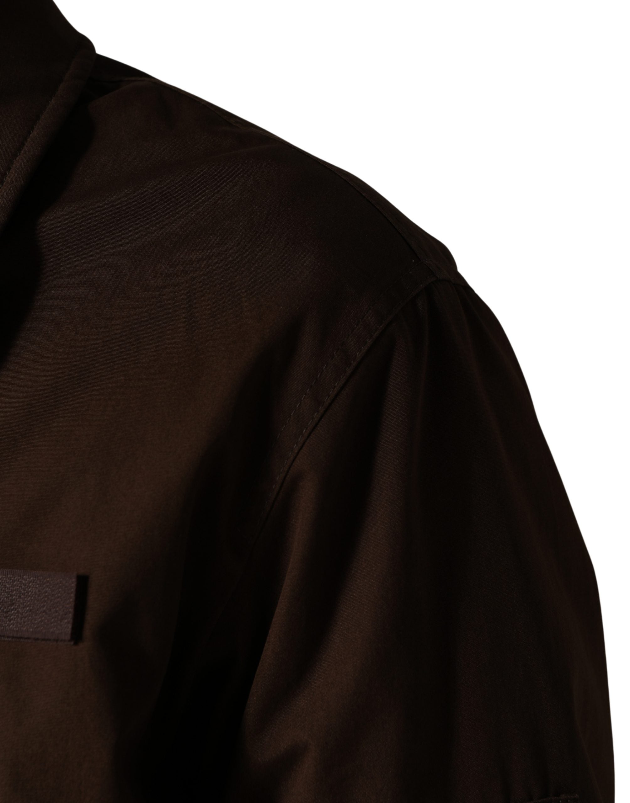 Dolce & Gabbana Brown Cotton Stretch Full Zip Bomber Men's Jacket