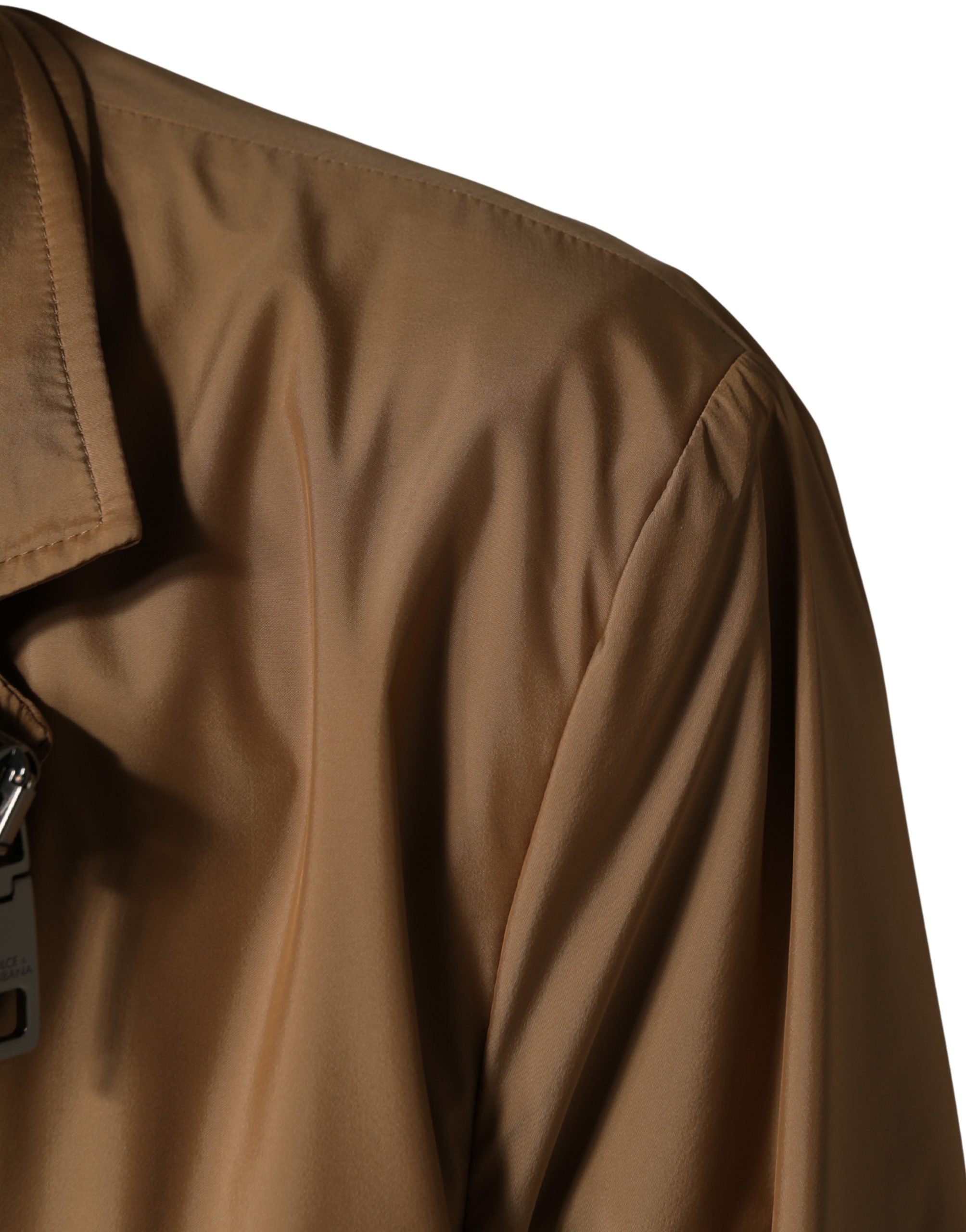 Dolce & Gabbana Brown Single Breasted Layered Coat Men's Jacket