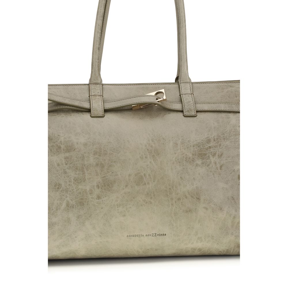 Benedetta Bruzziches Beige Calf Leather Bos Taurus Shoulder Women's Bag