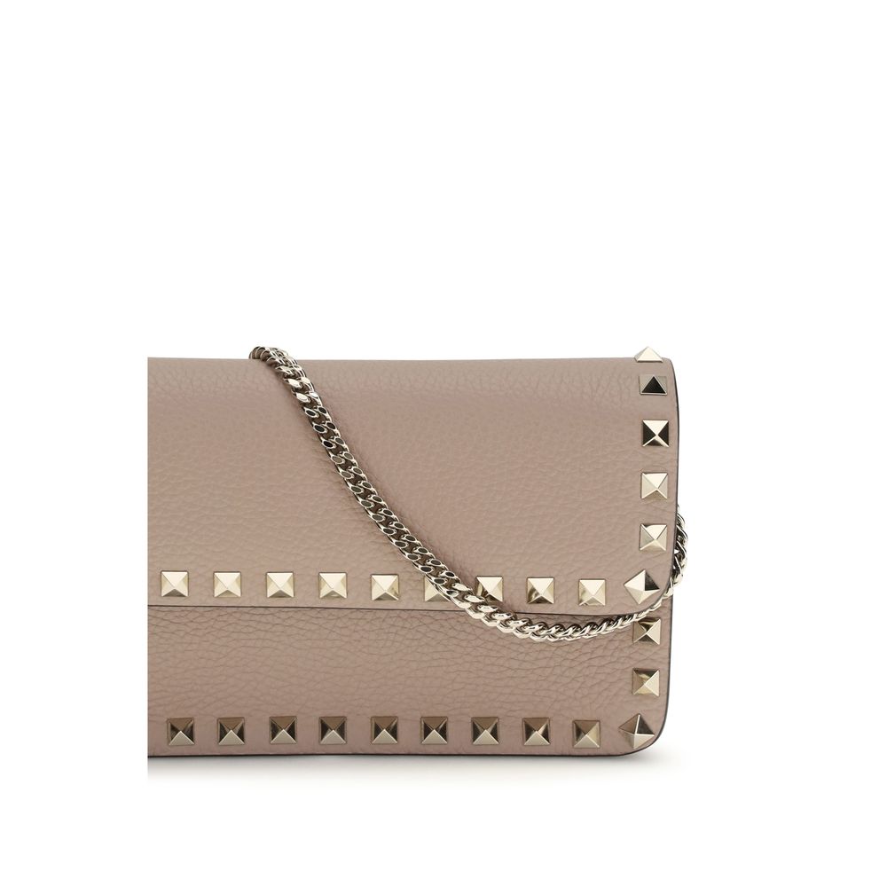 Valentino Garavani Beige Calf Leather Bos Taurus Women's Wallet