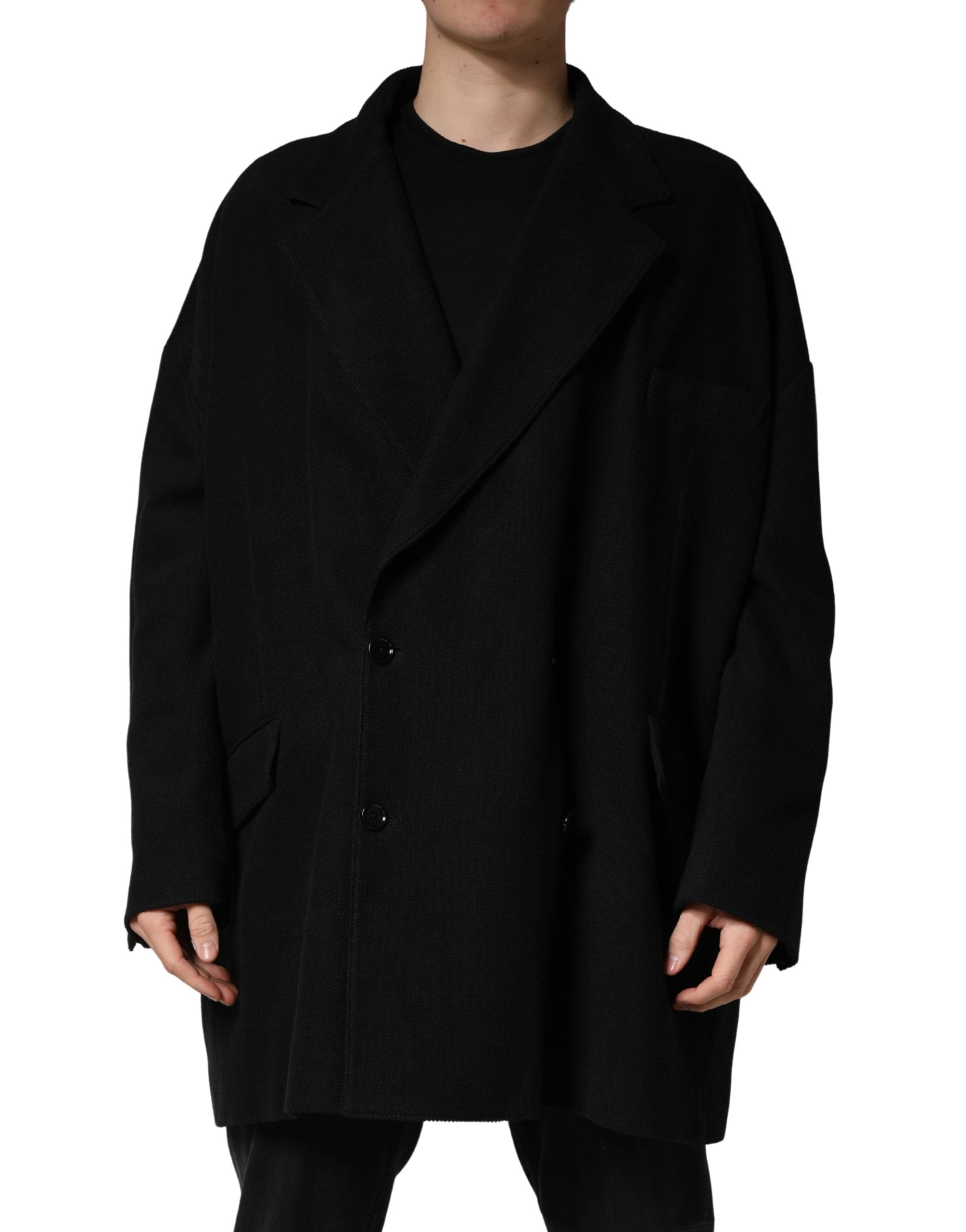 Dolce & Gabbana Black Double Breasted 2 Buttons Suit Men's Jacket