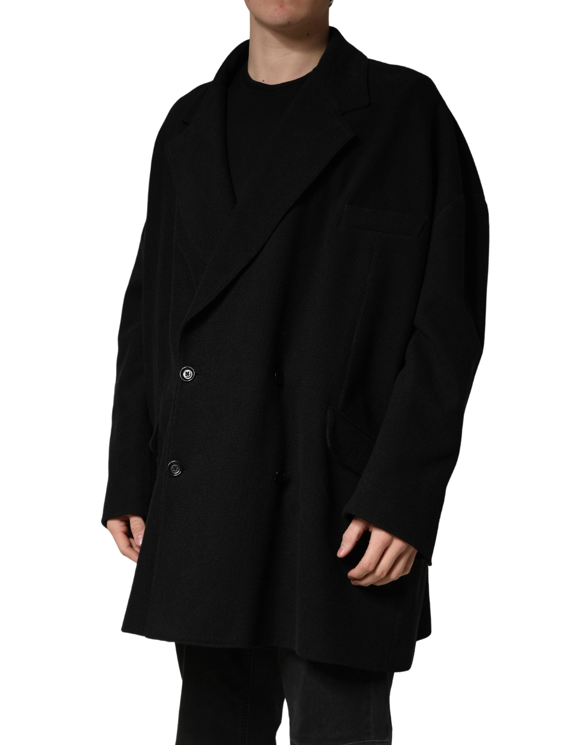 Dolce & Gabbana Black Double Breasted 2 Buttons Suit Men's Jacket