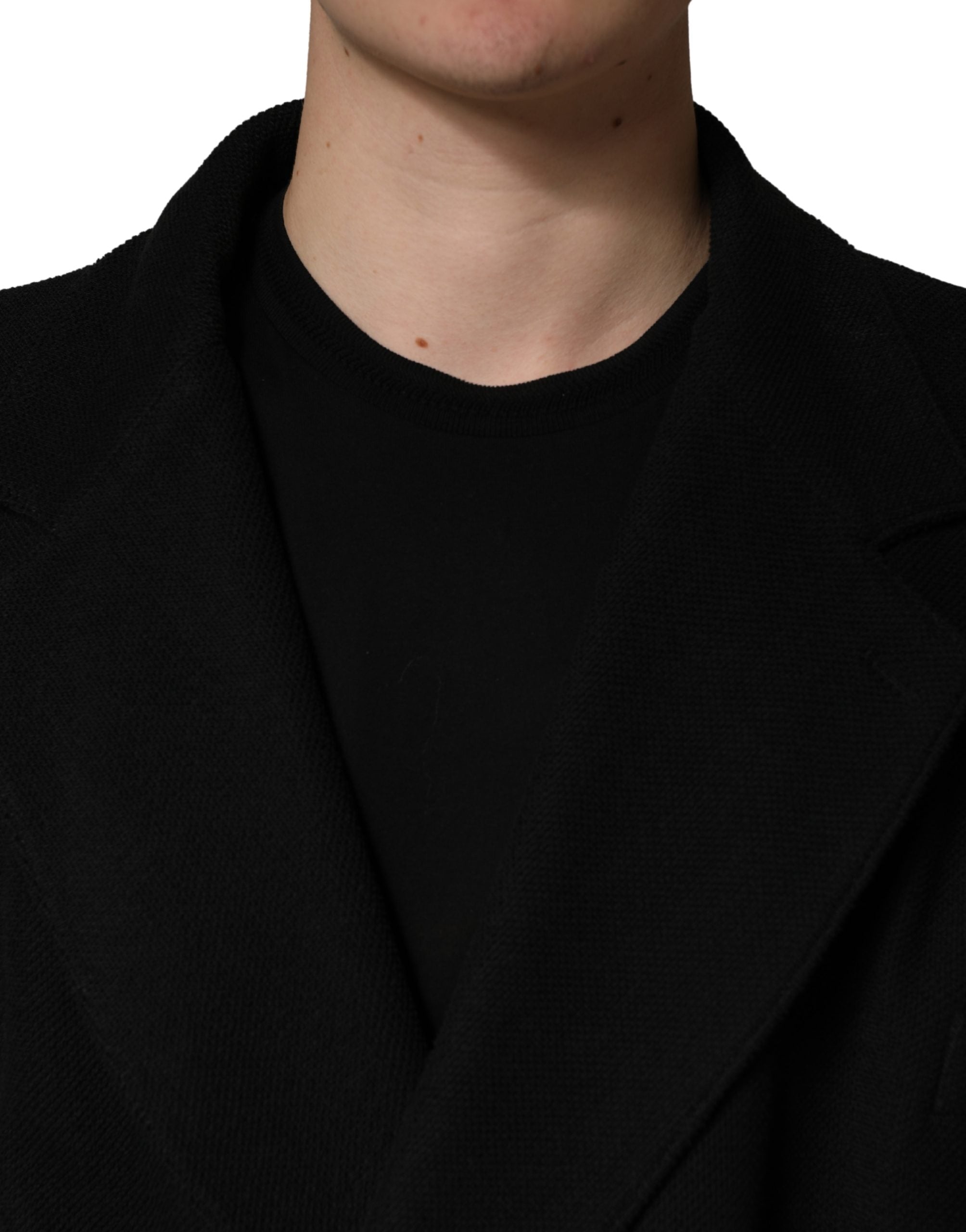 Dolce & Gabbana Black Double Breasted 2 Buttons Suit Men's Jacket