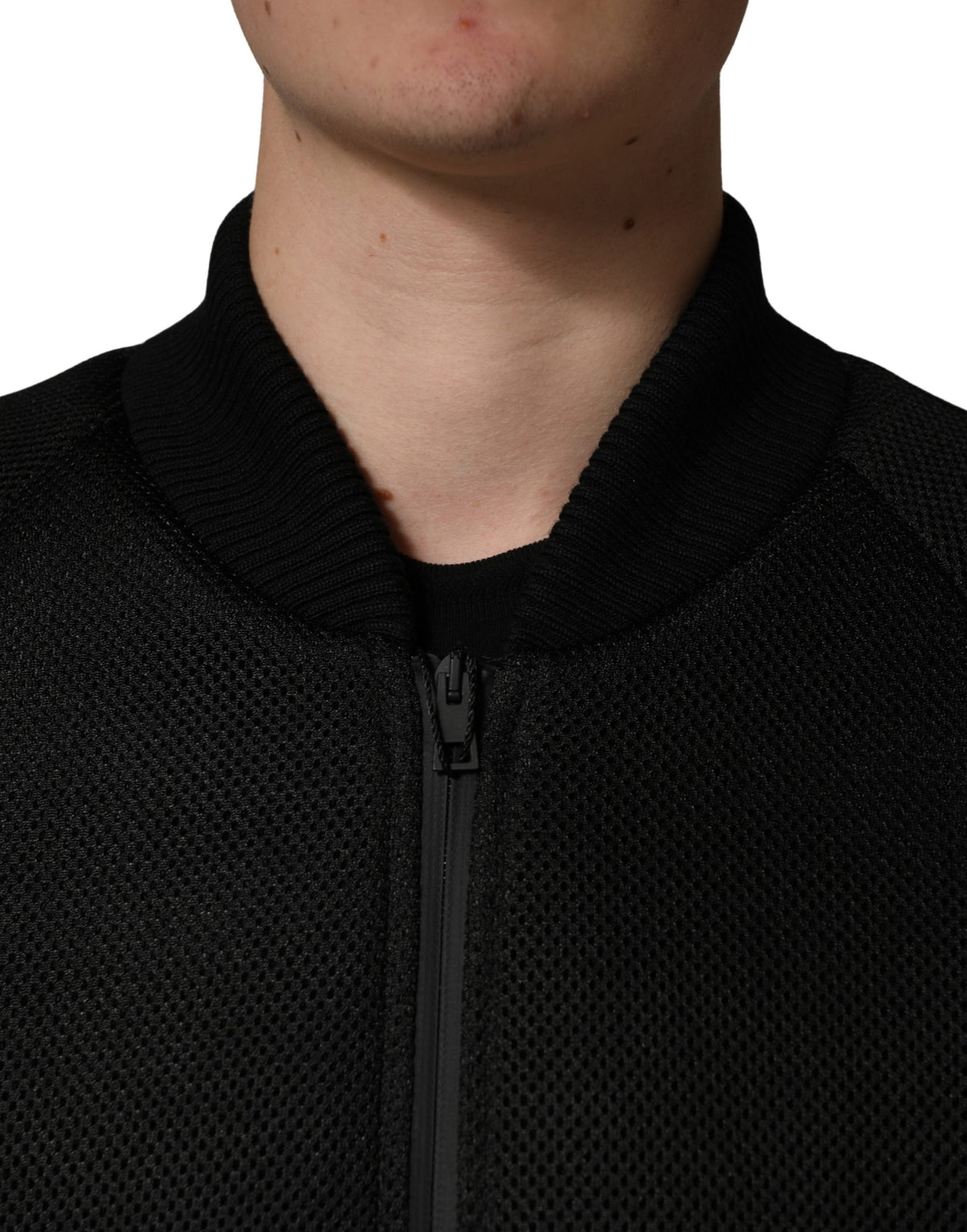 Dolce & Gabbana Men Black Nylon Full Zip Bomber Men's Jacket