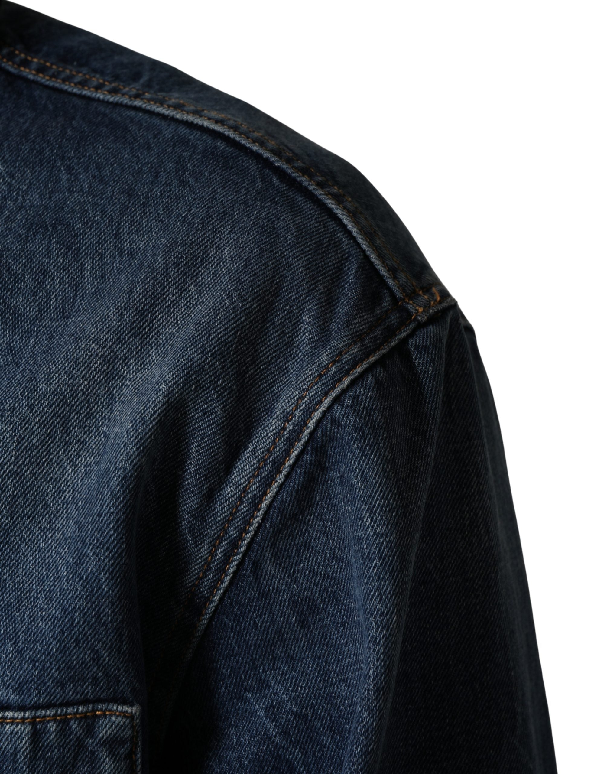 Dolce & Gabbana Black Blue Cotton Denim Blouson Men Men's Jacket