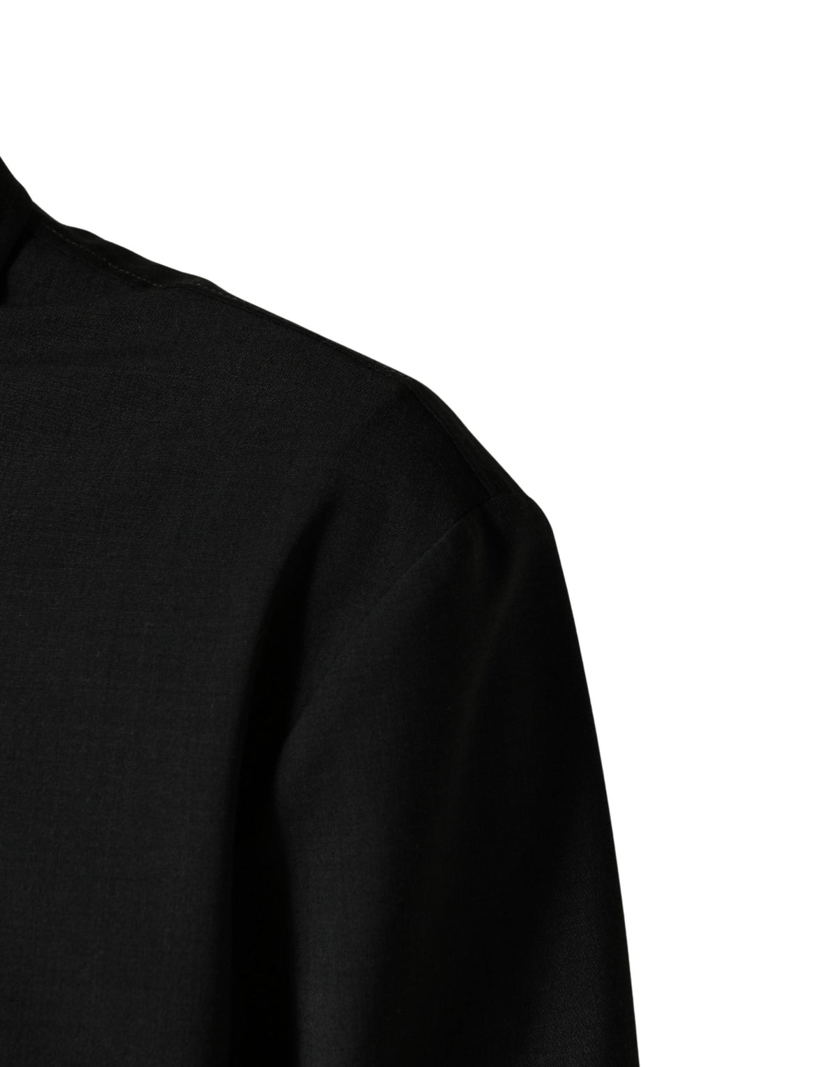 Dolce & Gabbana Black Wool Logo Full Zip Men Bomber Men's Jacket