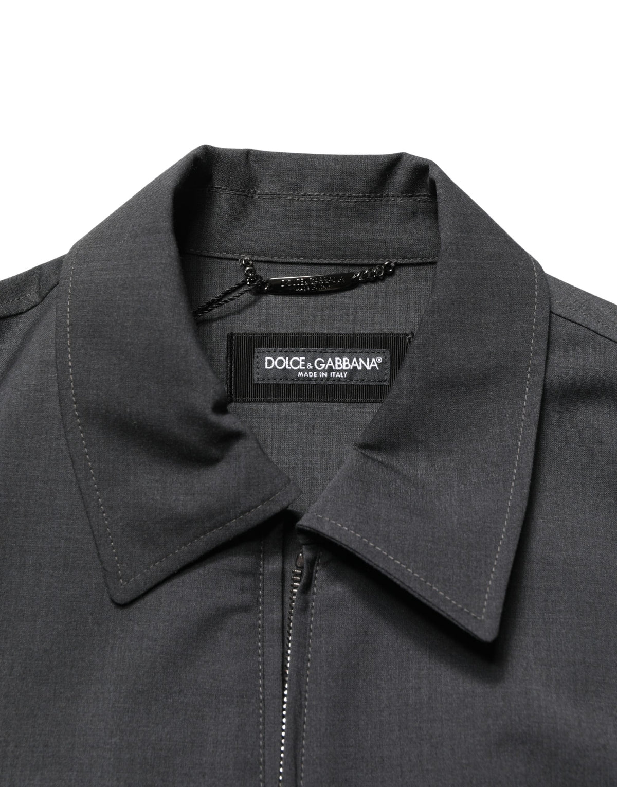 Dolce & Gabbana Black Wool Logo Full Zip Men Bomber Men's Jacket