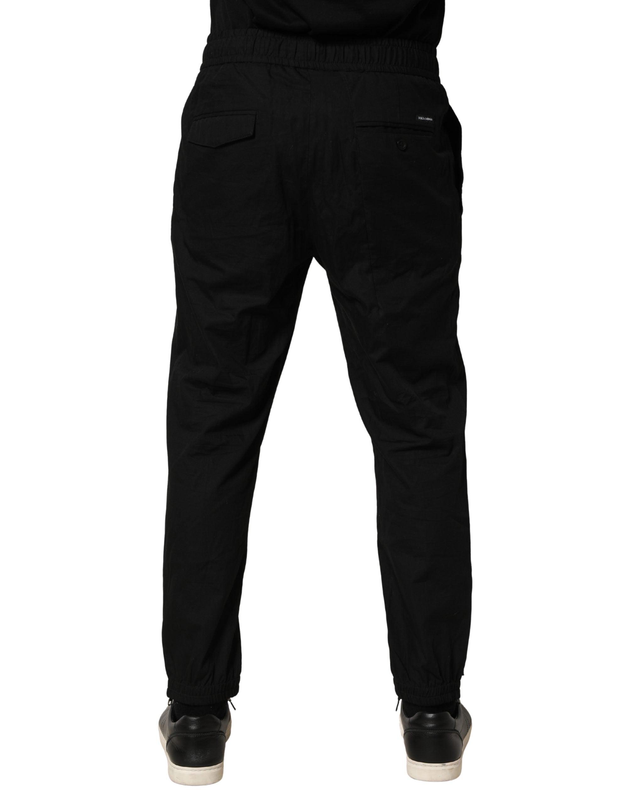 Dolce & Gabbana Black Cotton Skinny Men Jogger Trouser Men's Pants