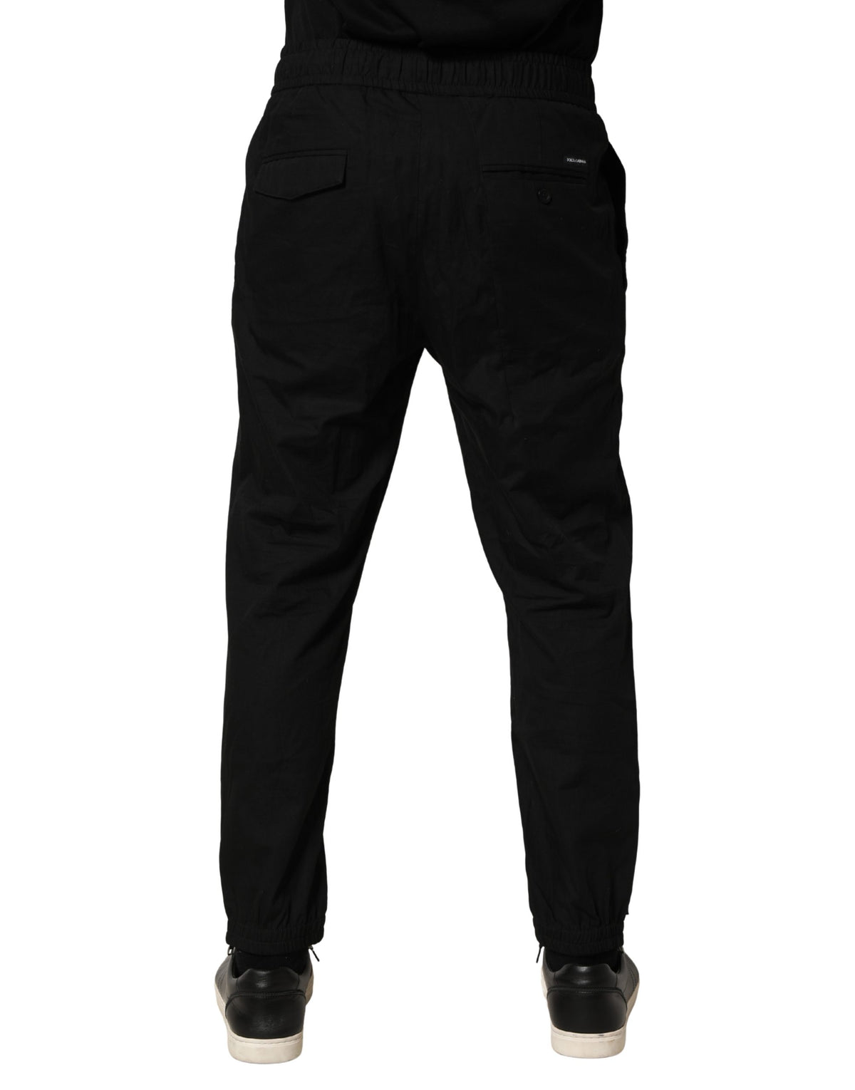 Dolce & Gabbana Black Cotton Skinny Men Jogger Trouser Men's Pants