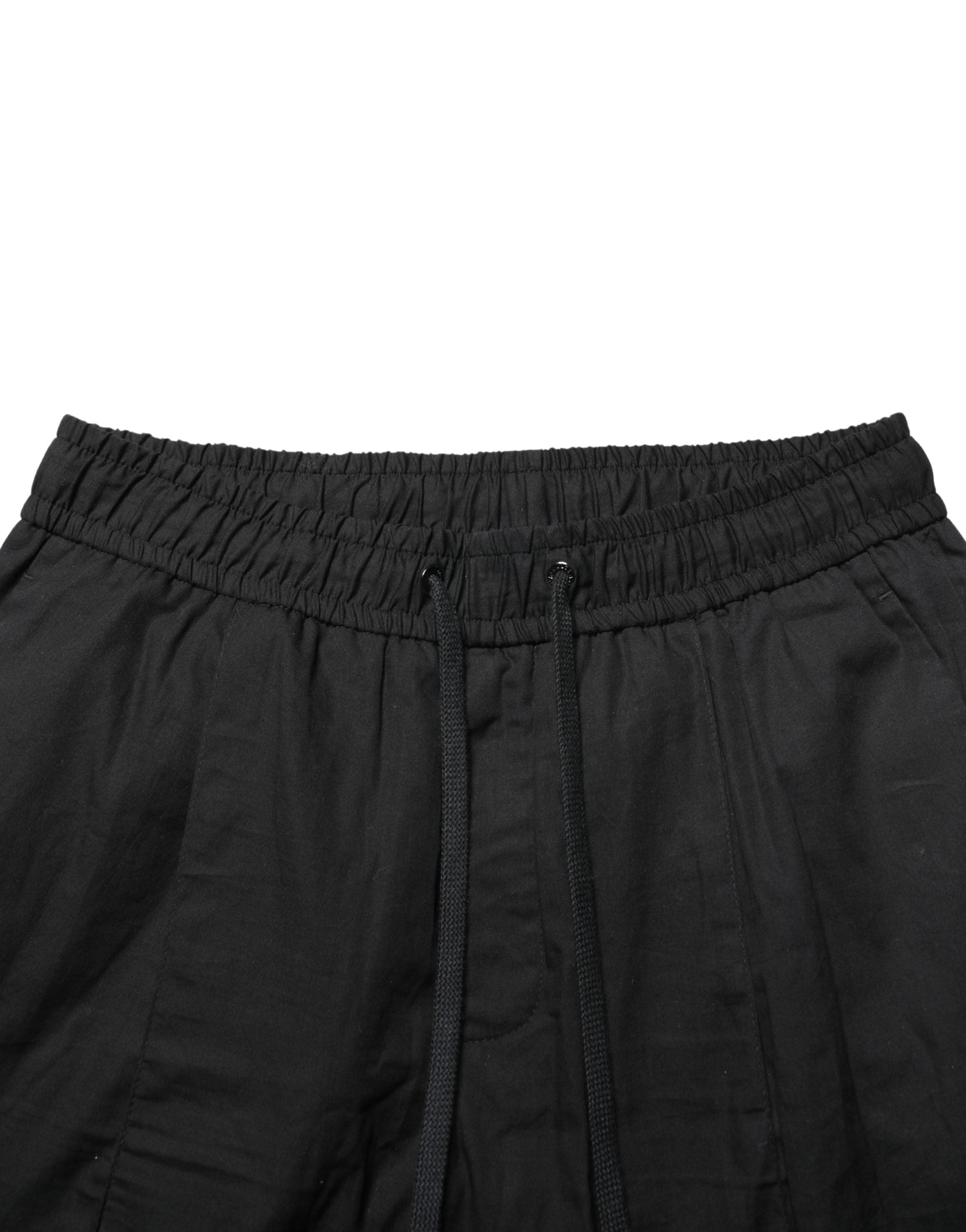 Dolce & Gabbana Black Cotton Skinny Men Jogger Trouser Men's Pants