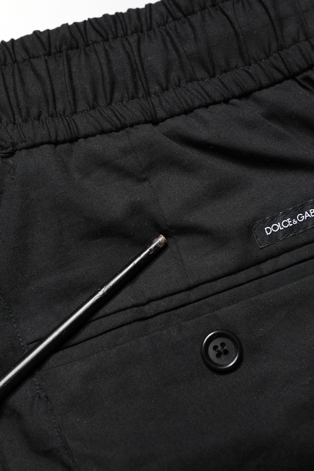 Dolce & Gabbana Black Cotton Skinny Men Jogger Trouser Men's Pants