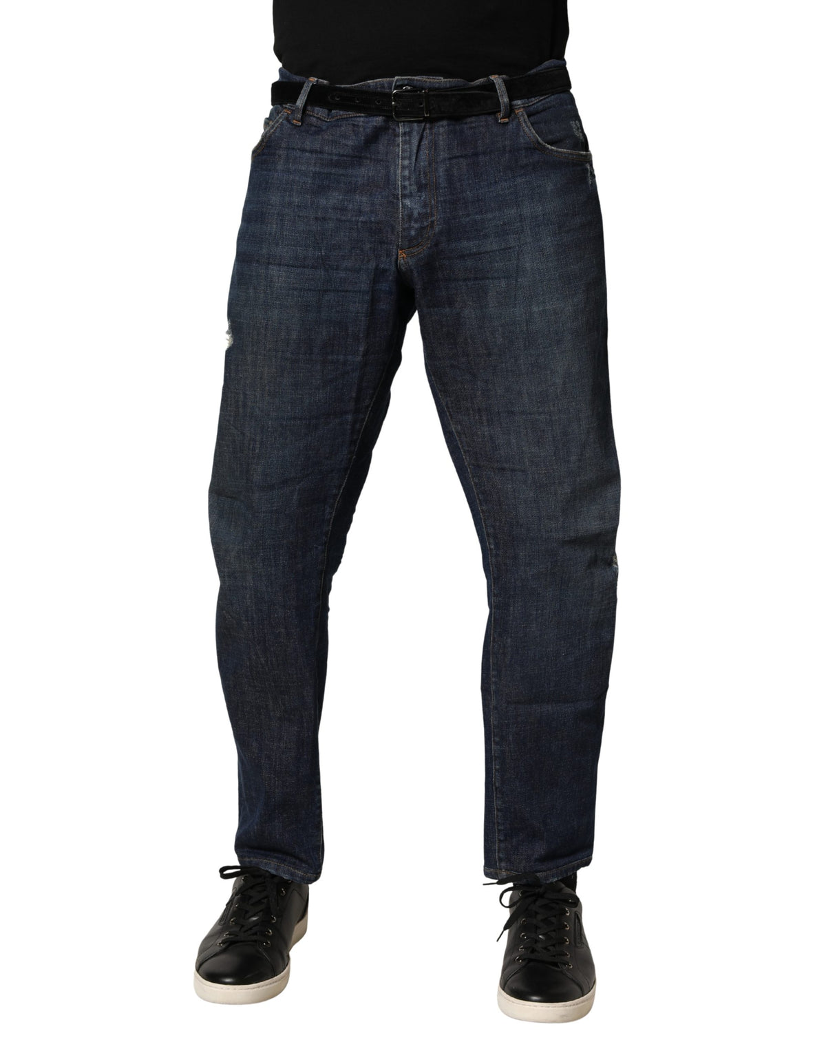 Dolce & Gabbana Dark Blue Washed Skinny Cotton Denim Men's Jeans (Pre-Owned)