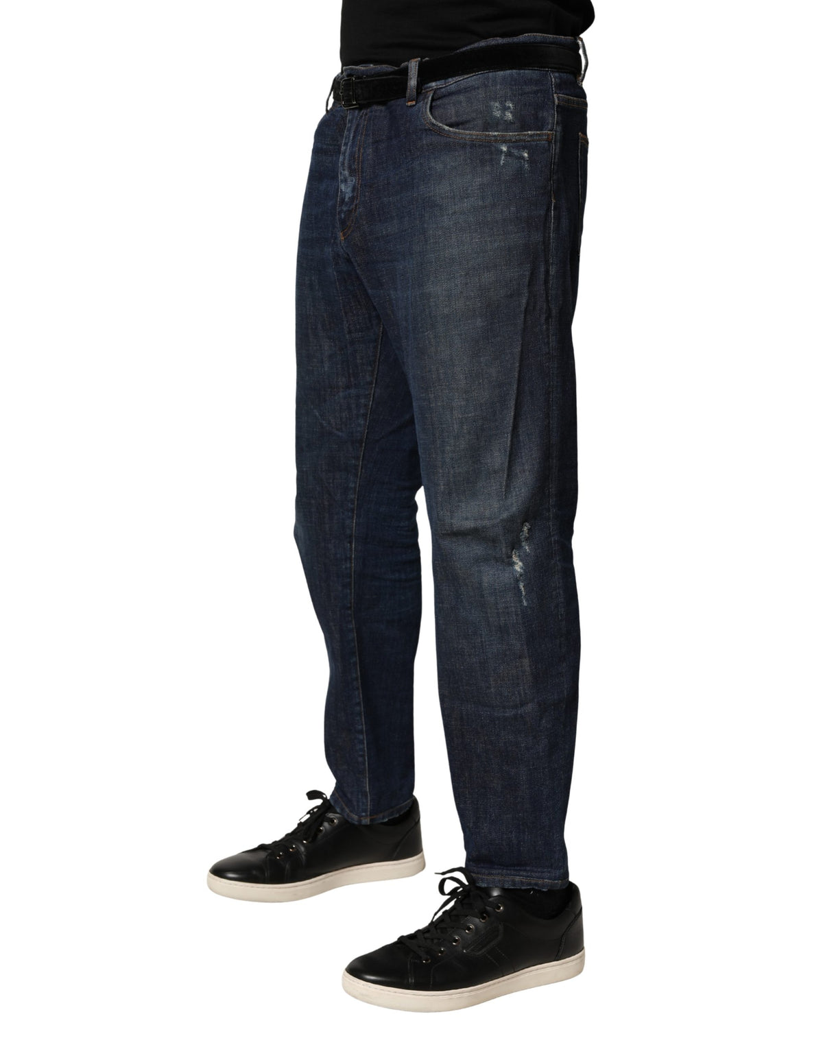 Dolce & Gabbana Dark Blue Washed Skinny Cotton Denim Men's Jeans (Pre-Owned)