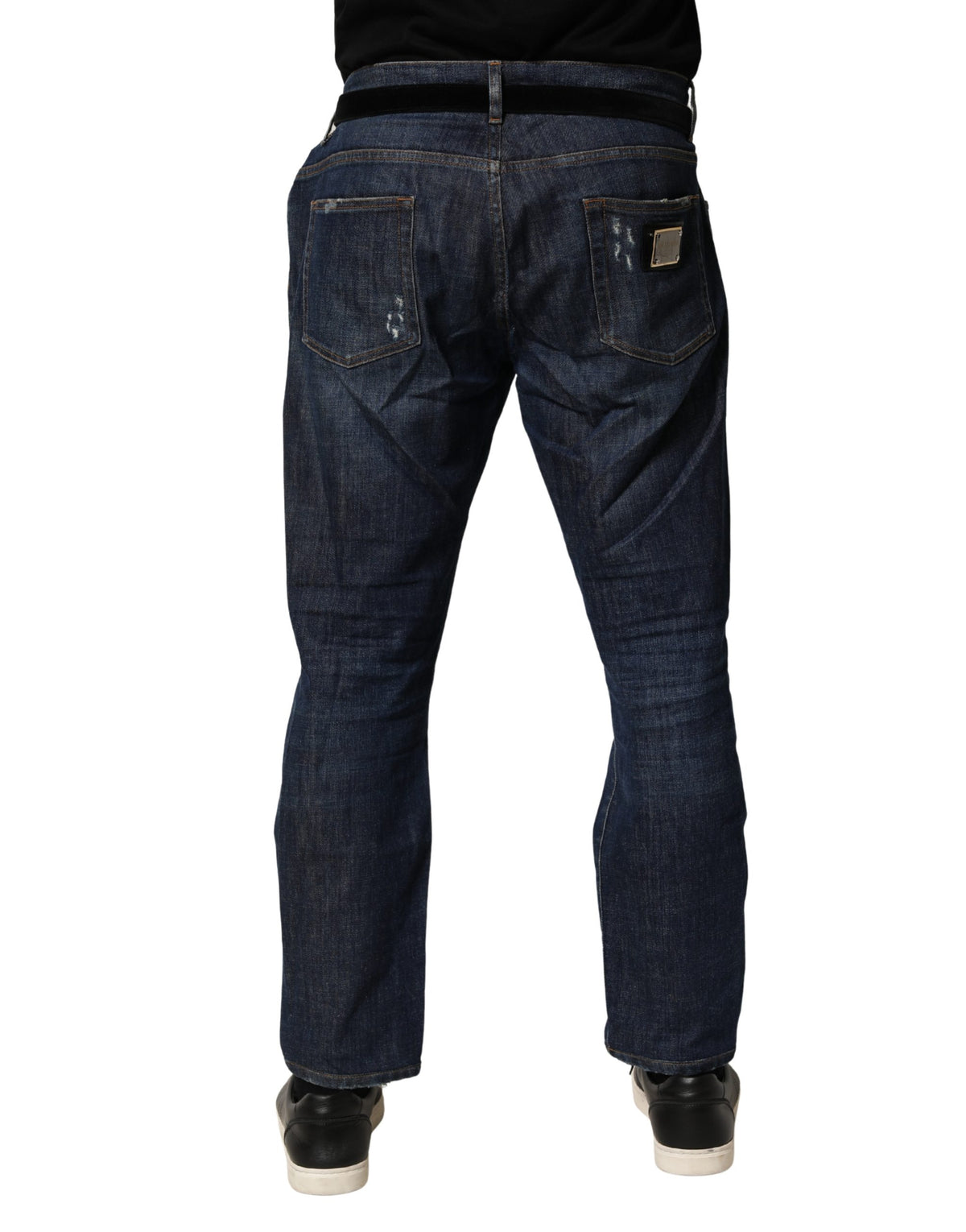 Dolce & Gabbana Dark Blue Washed Skinny Cotton Denim Men's Jeans (Pre-Owned)