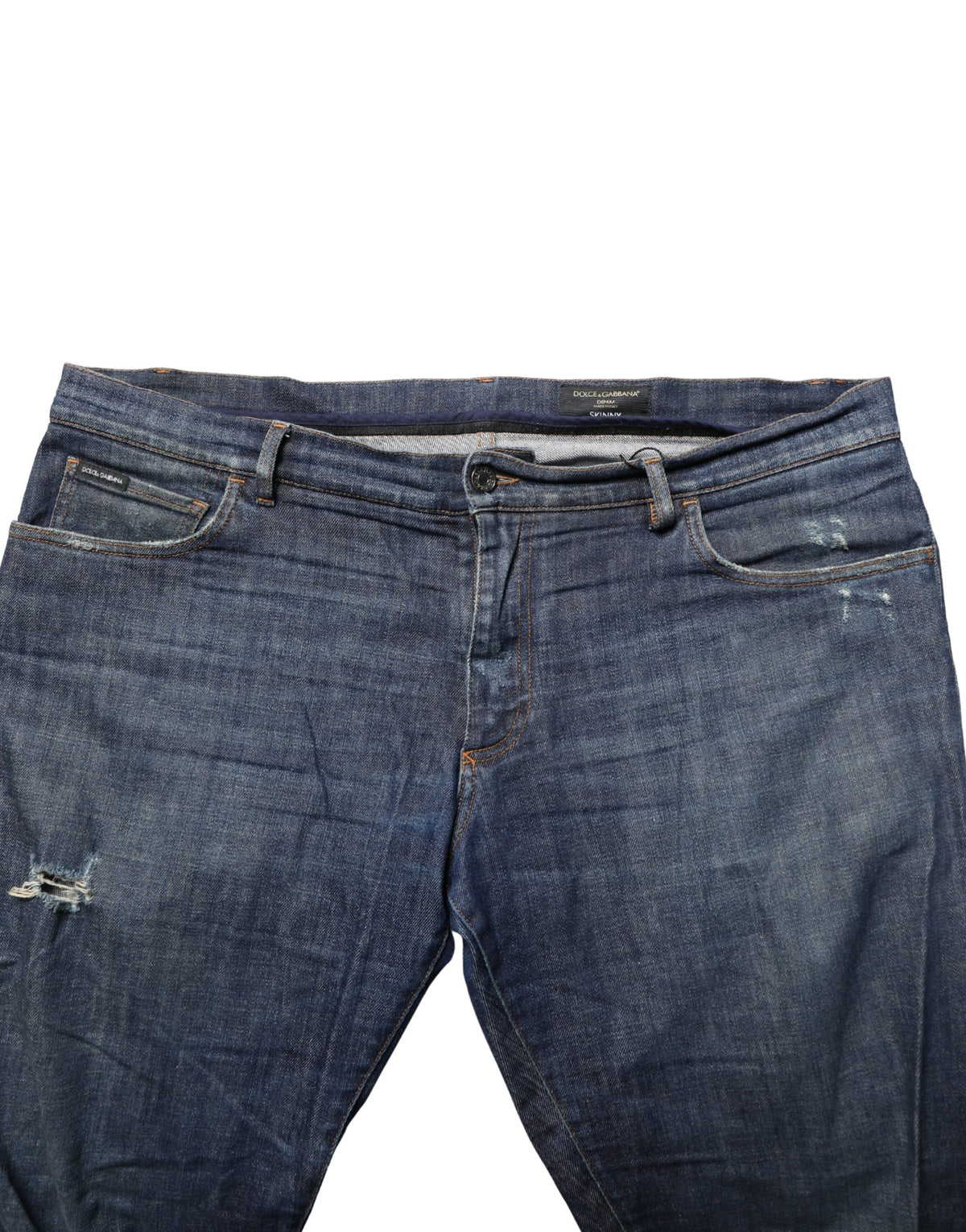 Dolce & Gabbana Dark Blue Washed Skinny Cotton Denim Men's Jeans (Pre-Owned)