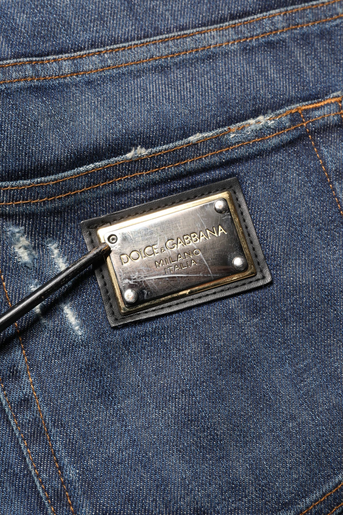 Dolce & Gabbana Dark Blue Washed Skinny Cotton Denim Men's Jeans (Pre-Owned)