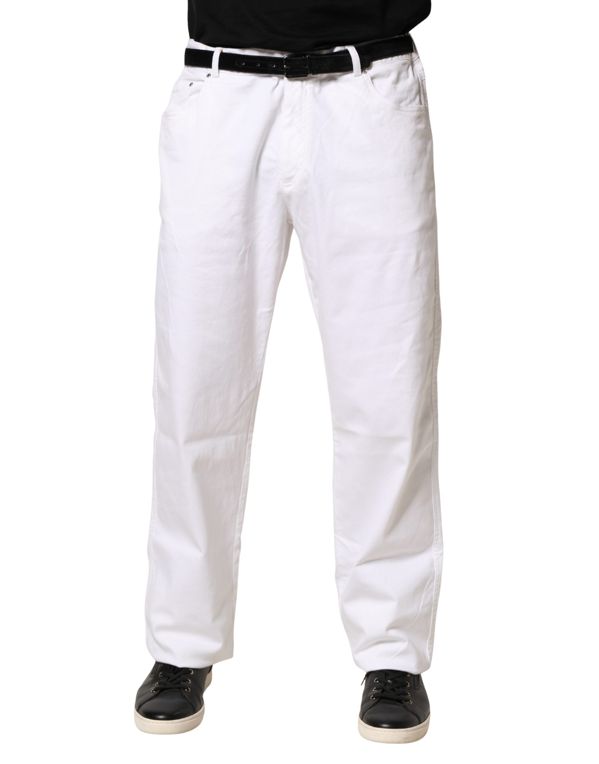 Paul & Shark White Straight Mid Waist Denim Trouser Men's Jeans