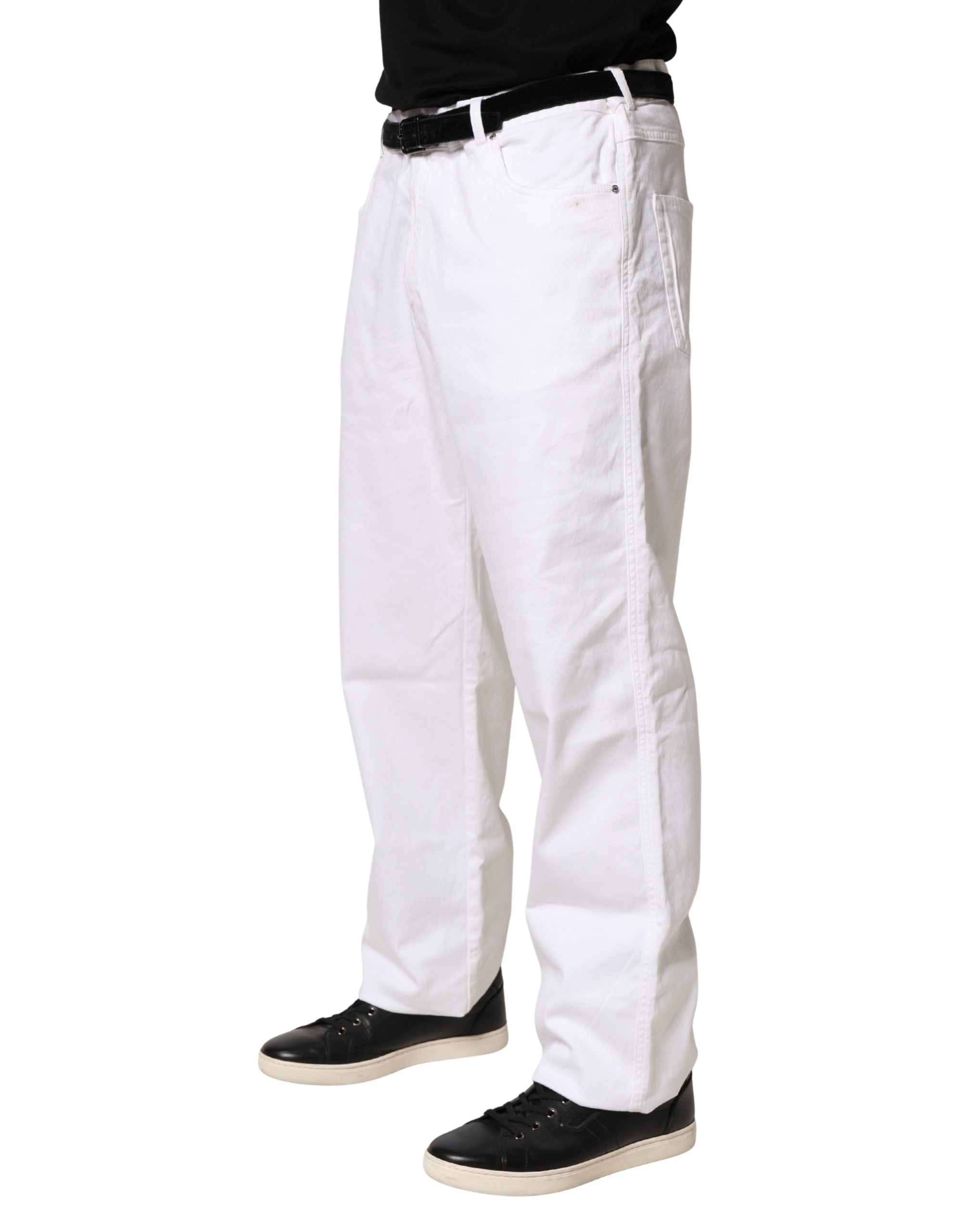 Paul & Shark White Straight Mid Waist Denim Trouser Men's Jeans