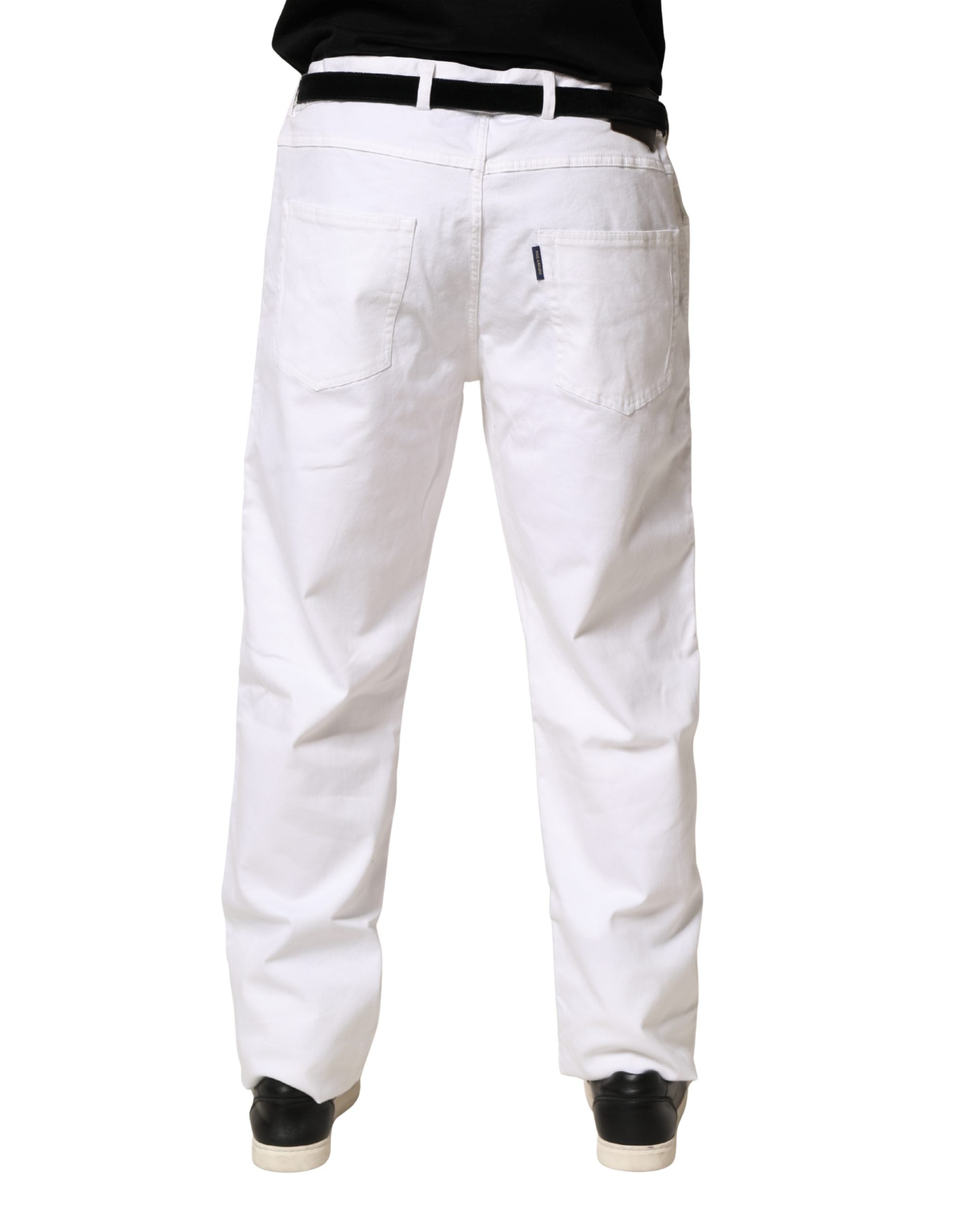 Paul & Shark White Straight Mid Waist Denim Trouser Men's Jeans