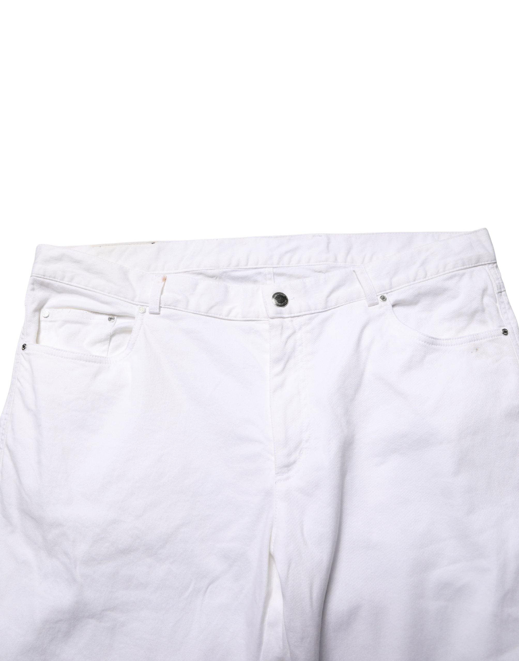 Paul & Shark White Straight Mid Waist Denim Trouser Men's Jeans